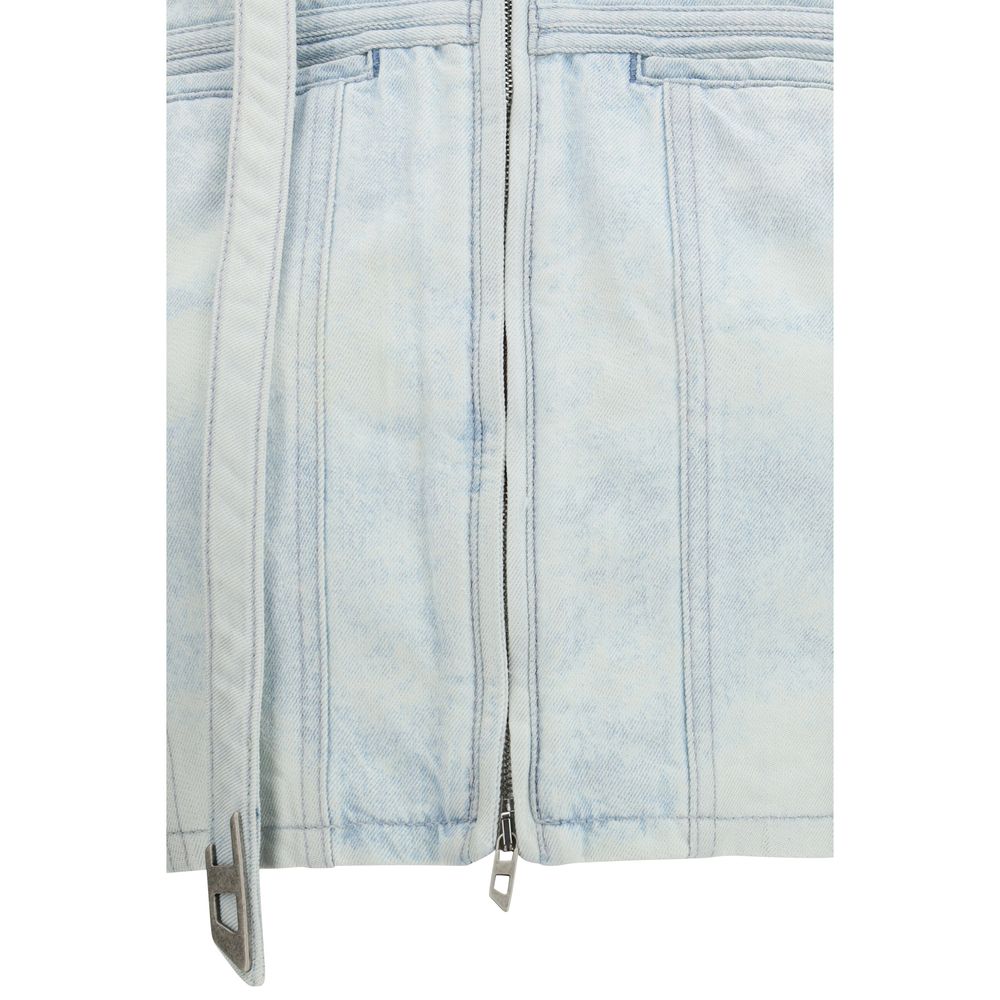 Diesel Blue Cotton Biker Jacket - GET THE BRAND