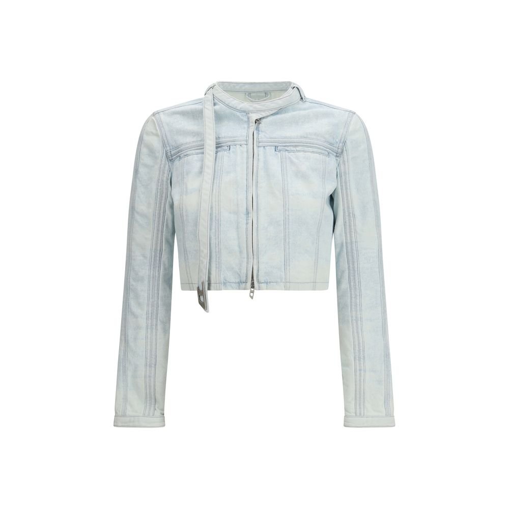 Diesel Blue Cotton Biker Jacket - GET THE BRAND