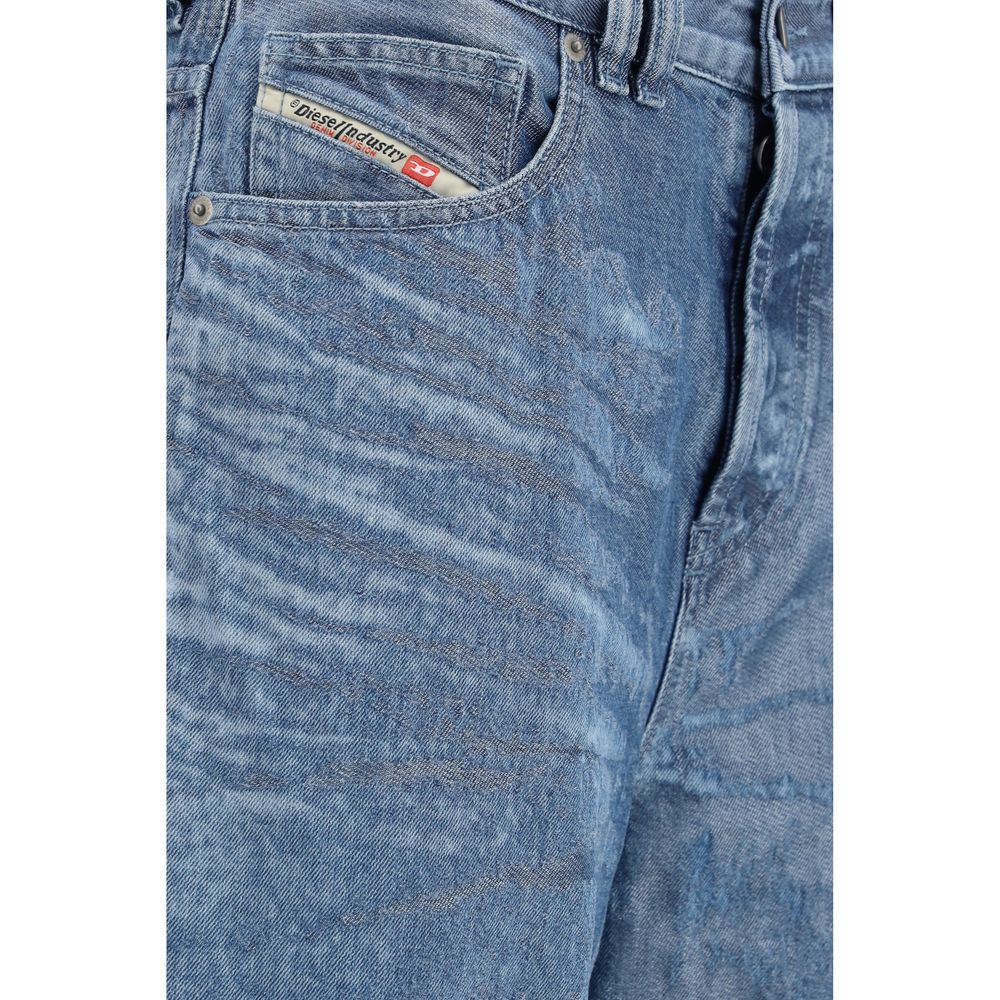 Diesel Blue Cotton Relaxed Fit Jeans - GET THE BRAND