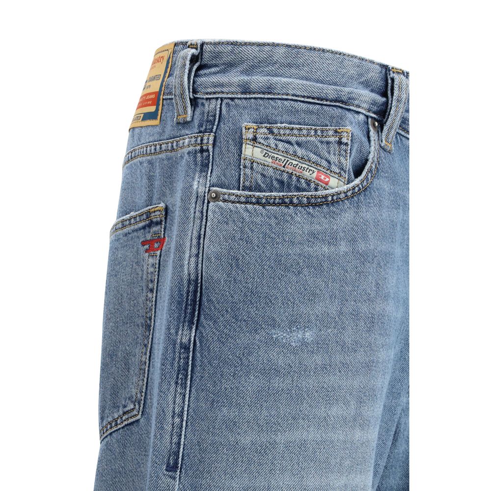 Diesel Blue Cotton Relaxed Fit Jeans - GET THE BRAND