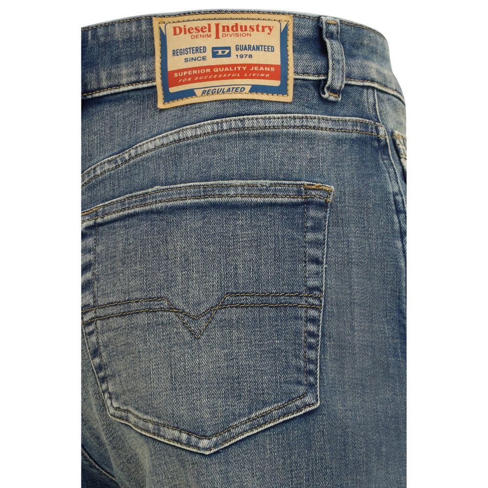 Diesel Blue Cotton Straight-Leg Jeans - GET THE BRAND