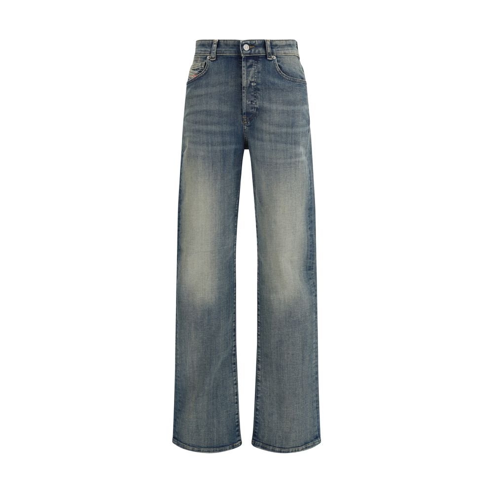 Diesel Blue Cotton Straight-Leg Jeans - GET THE BRAND