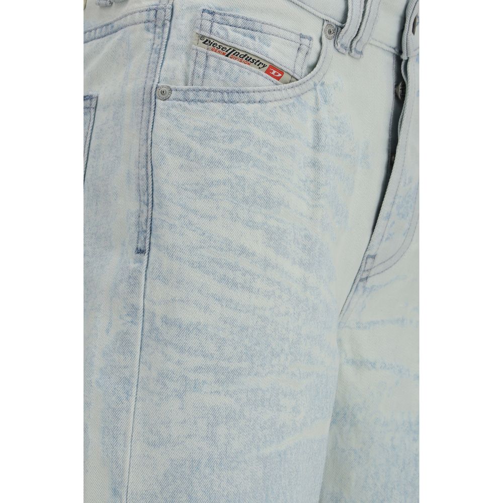 Diesel Blue Cotton Straight-Leg Jeans - GET THE BRAND