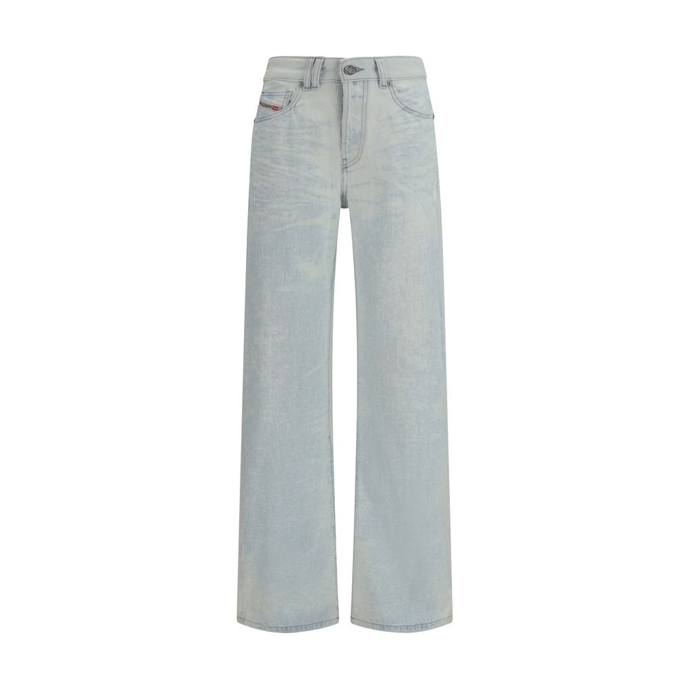 Diesel Blue Cotton Straight-Leg Jeans - GET THE BRAND