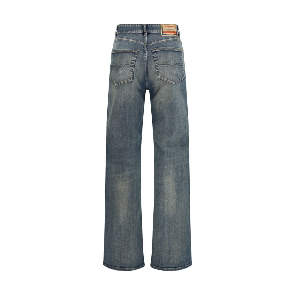Diesel Blue Cotton Straight-Leg Jeans - GET THE BRAND