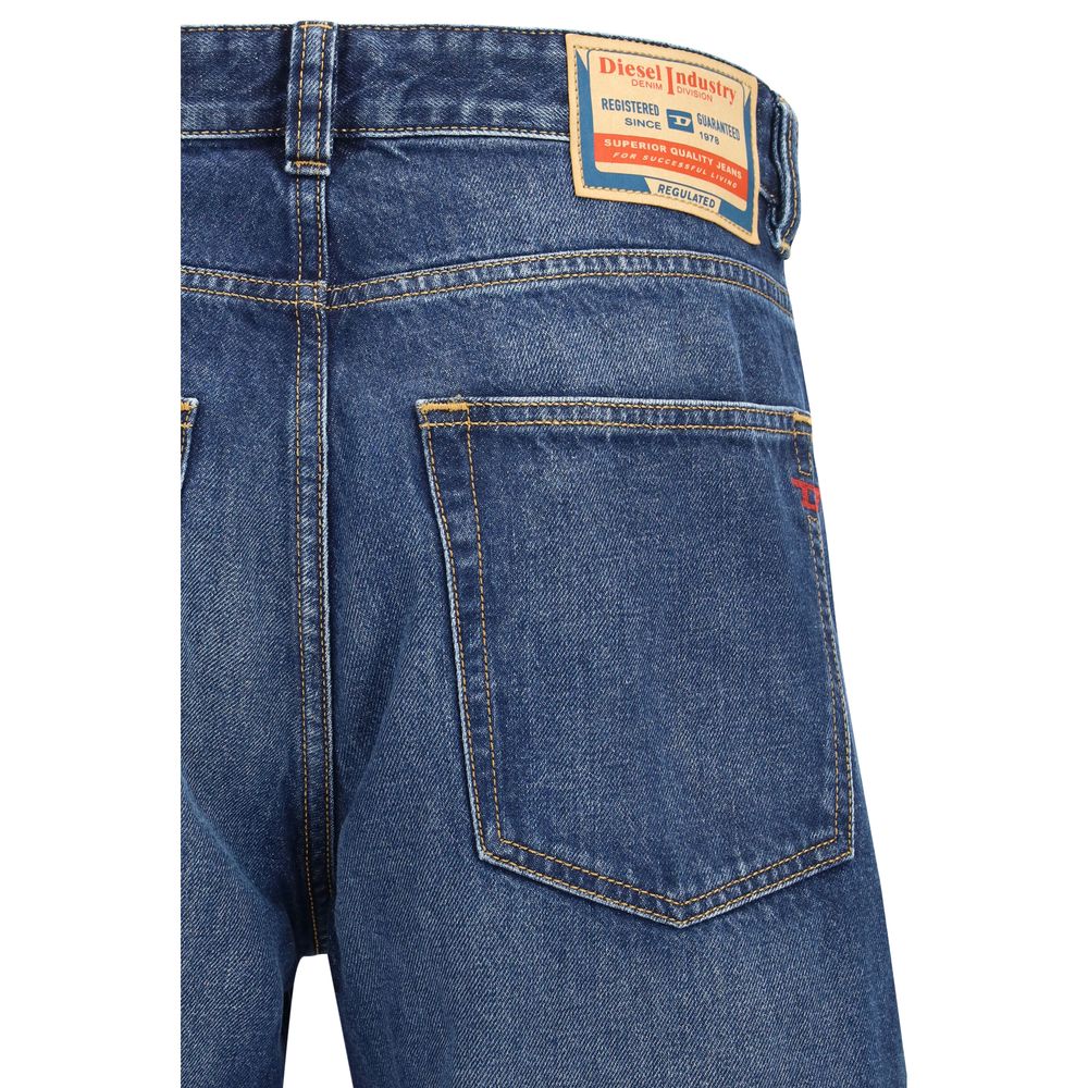 Diesel Blue Cotton Tapered Jeans - GET THE BRAND