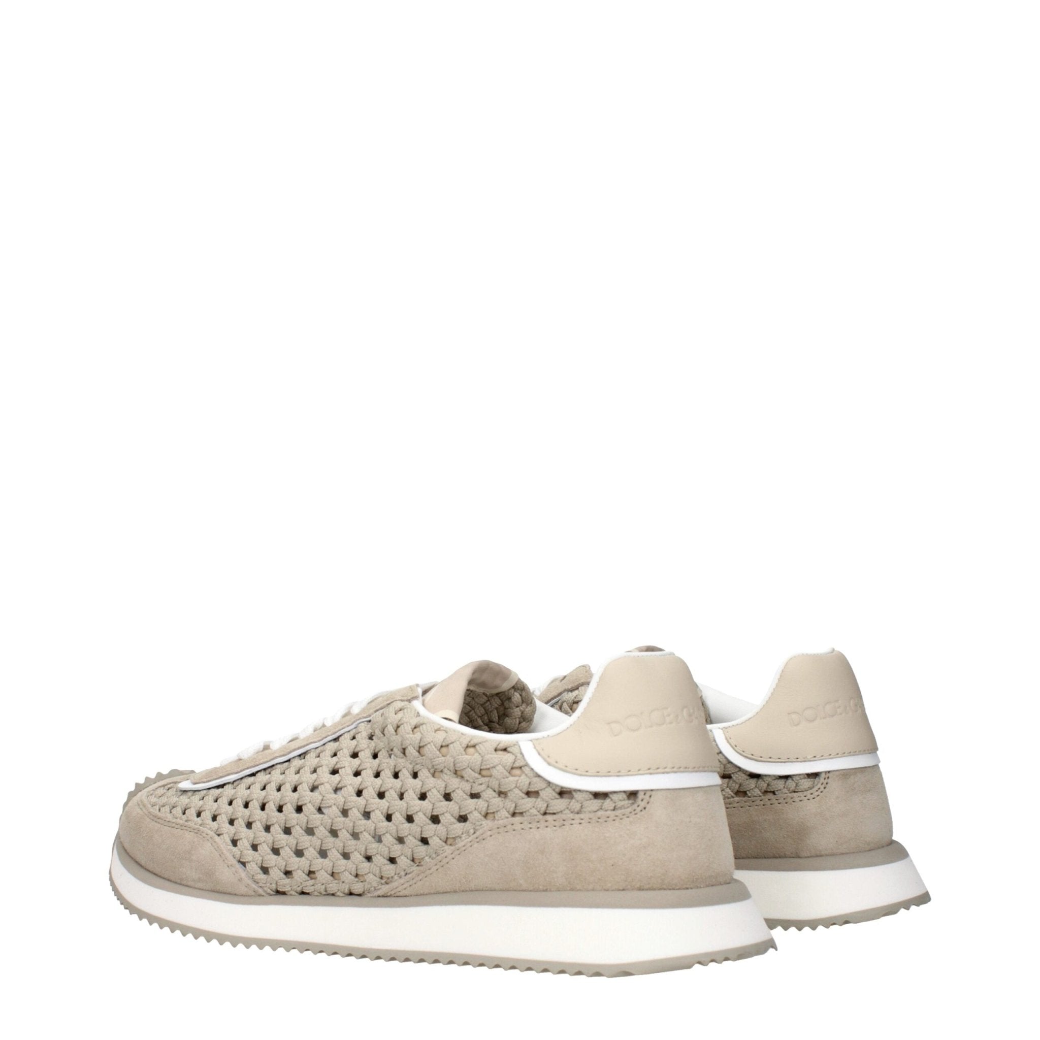Dolce & Gabbana Beige Fabric Low Top Sneakers - GET THE BRAND