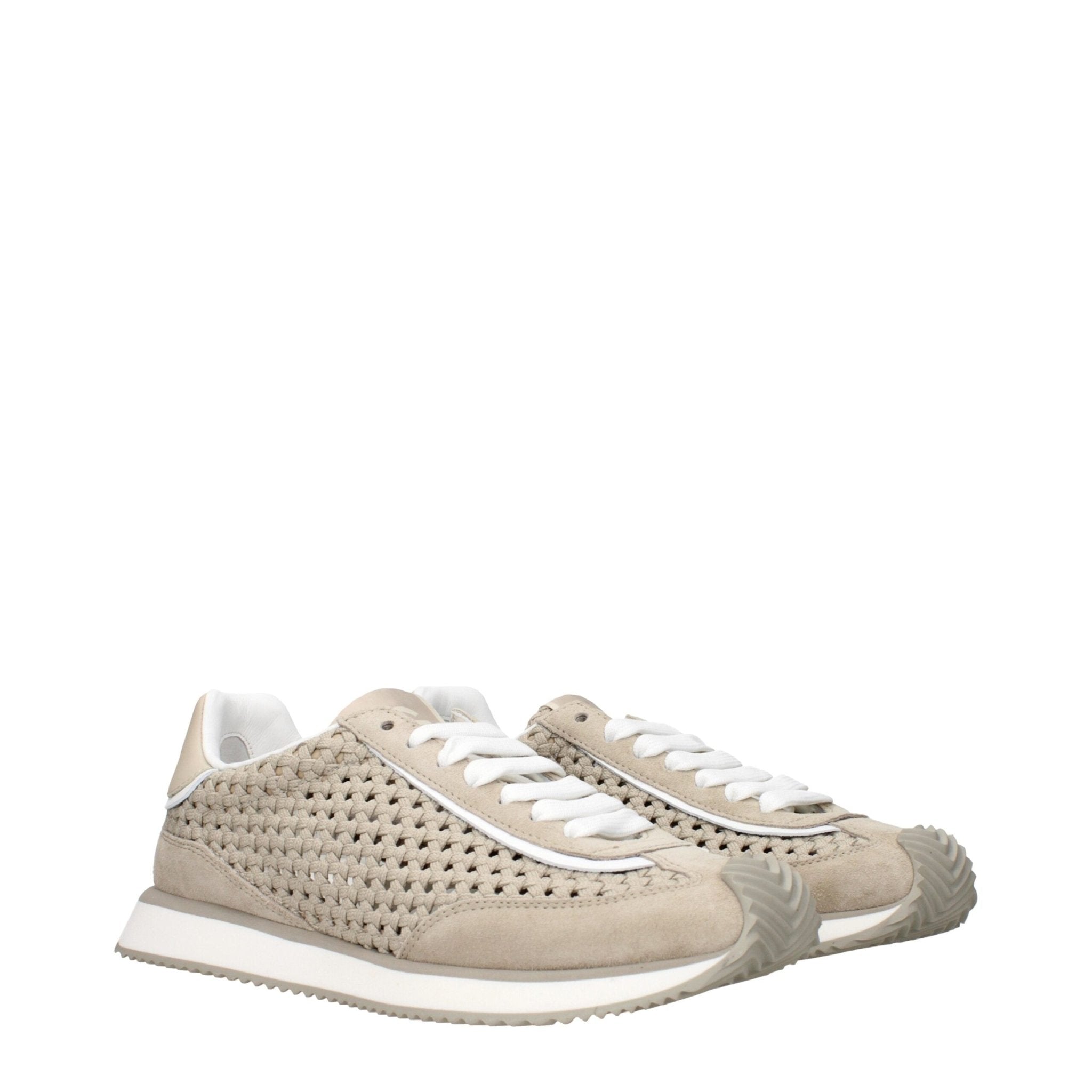 Dolce & Gabbana Beige Fabric Low Top Sneakers - GET THE BRAND