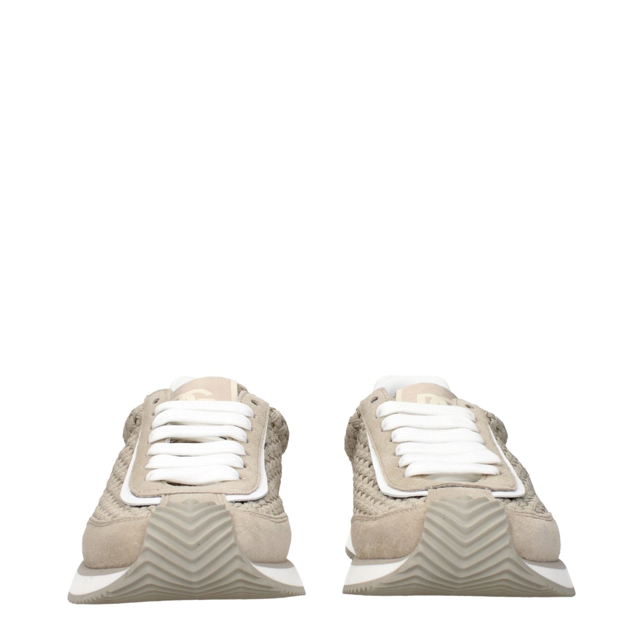 Dolce & Gabbana Beige Fabric Low Top Sneakers - GET THE BRAND