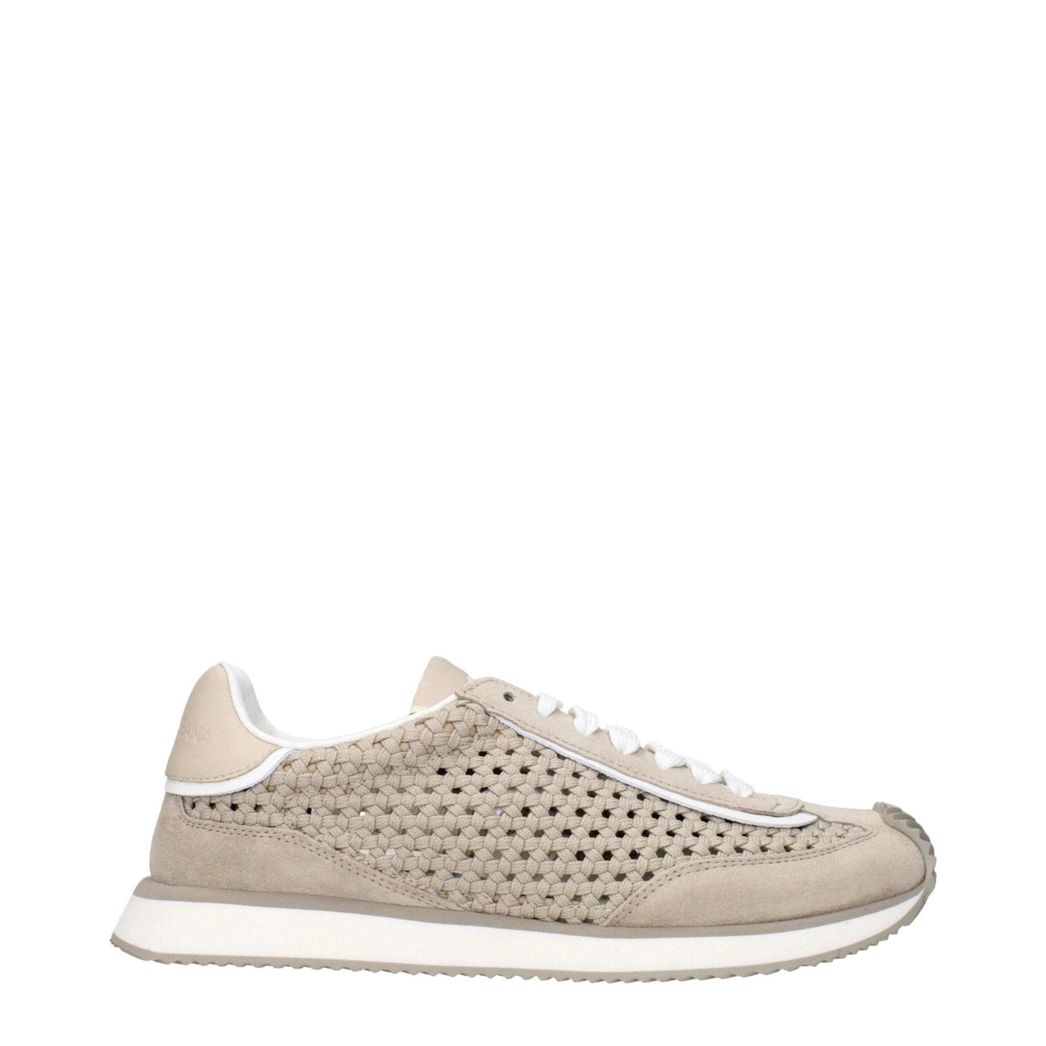 Dolce & Gabbana Beige Fabric Low Top Sneakers - GET THE BRAND