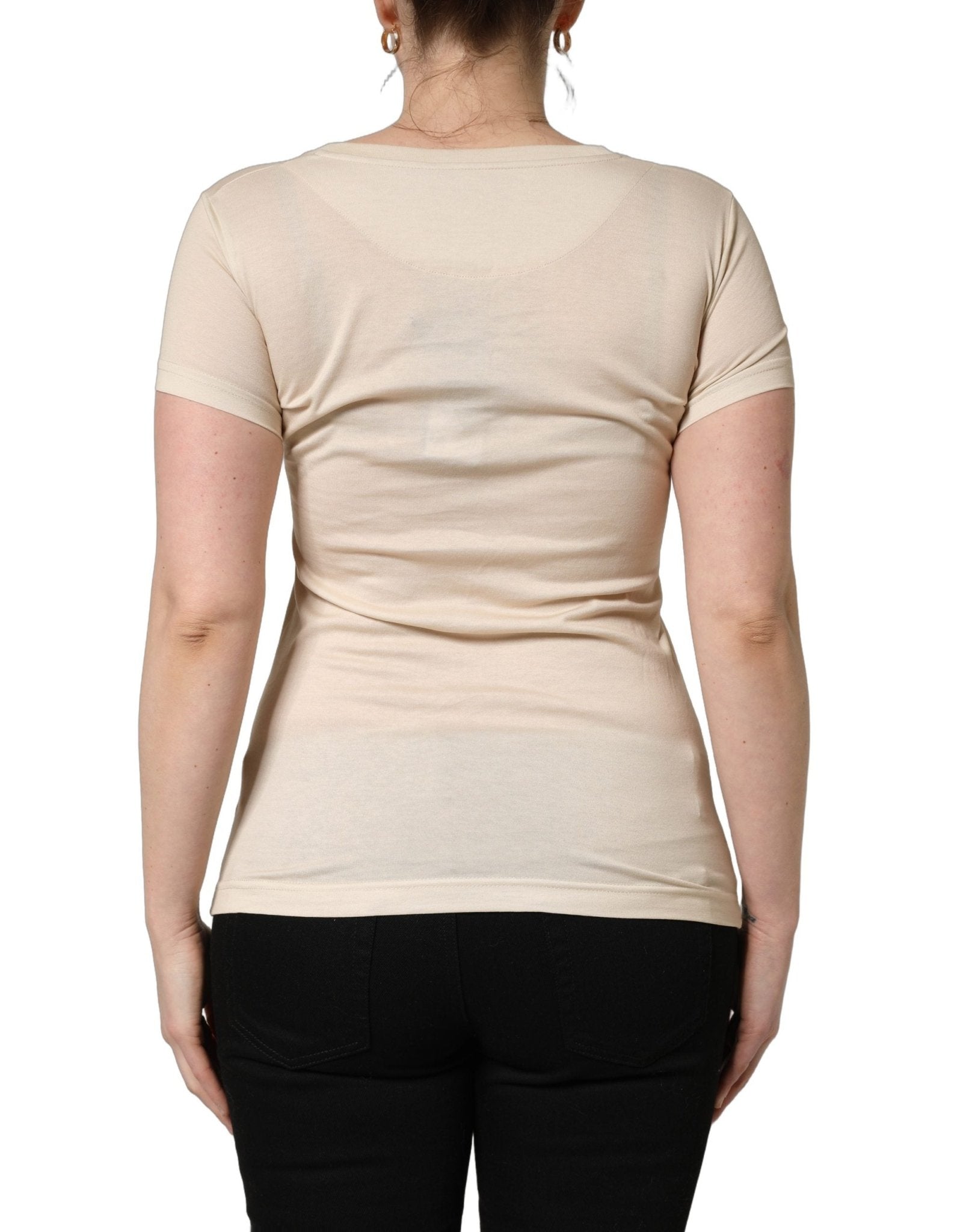 Dolce & Gabbana Beige Jungle Print Cotton Round Neck T-Shirt - GET THE BRAND