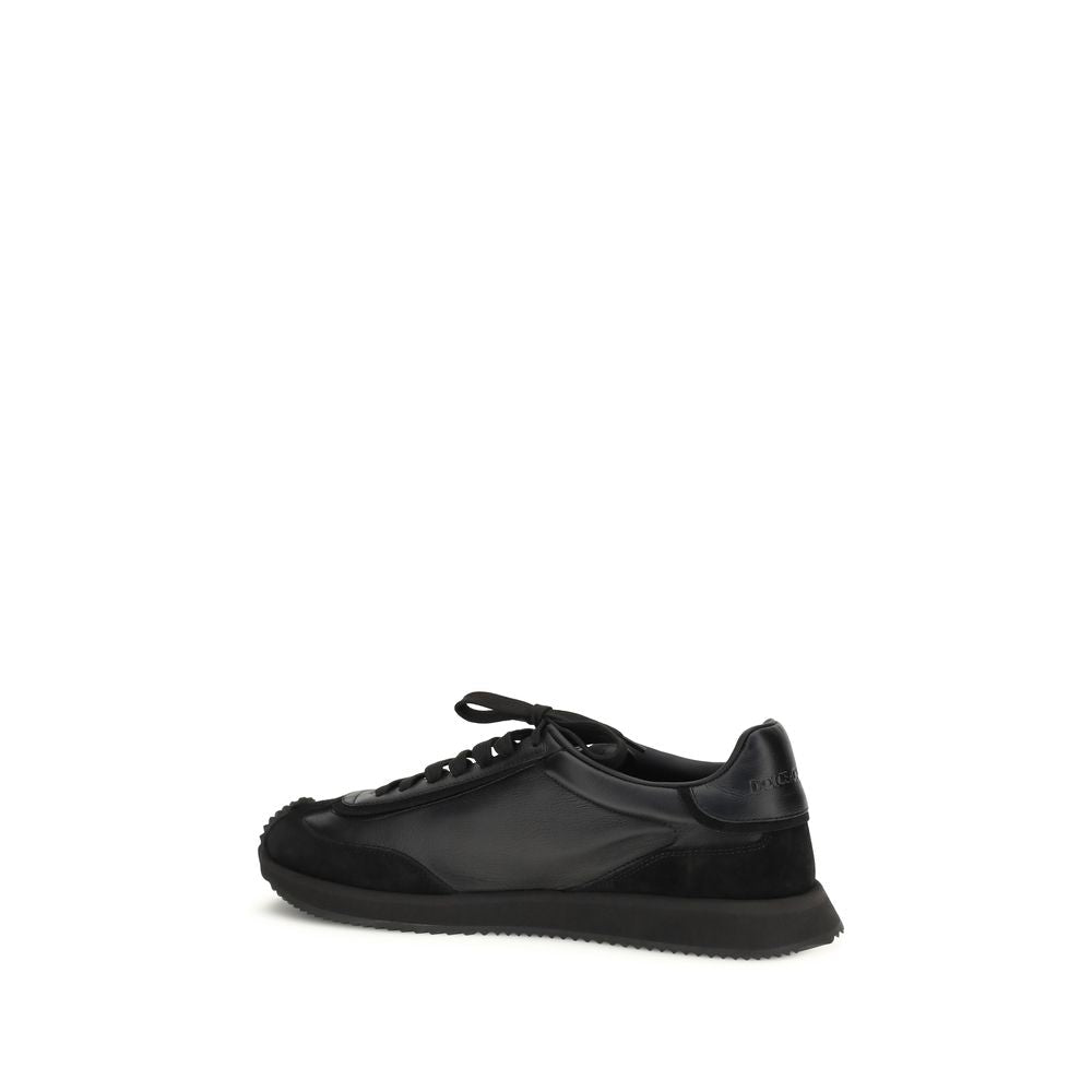 Dolce & Gabbana Black Calf Leather Bos Taurus Athletic Sneakers - GET THE BRAND