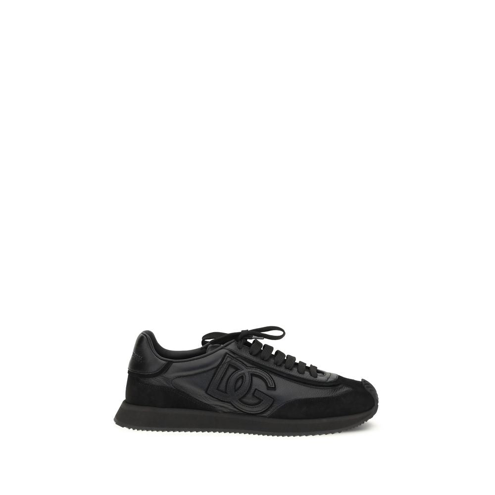 Dolce & Gabbana Black Calf Leather Bos Taurus Athletic Sneakers - GET THE BRAND