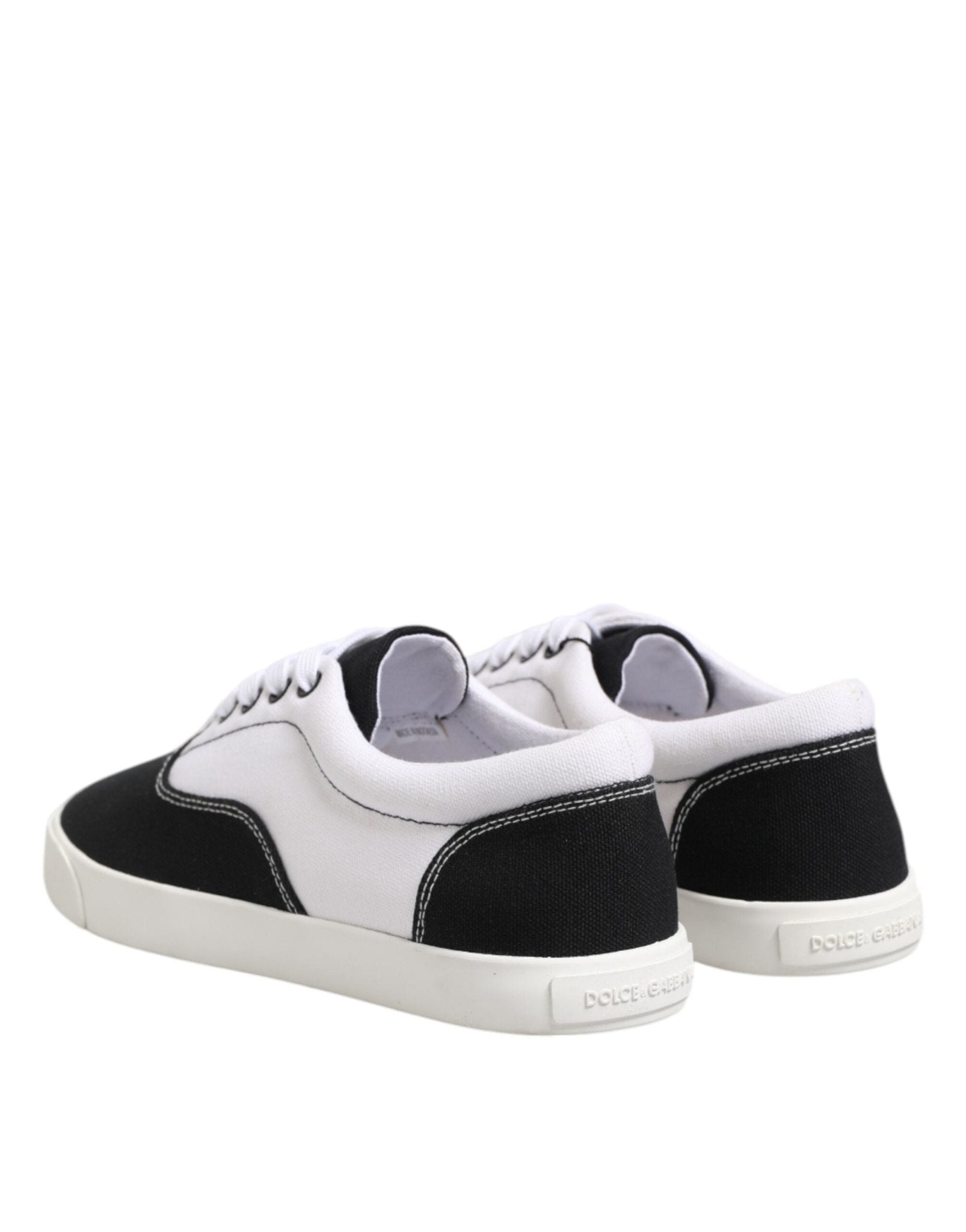 Dolce & Gabbana Black Cotton Canvas Lace Up Men Sneakers Shoes - GET THE BRAND