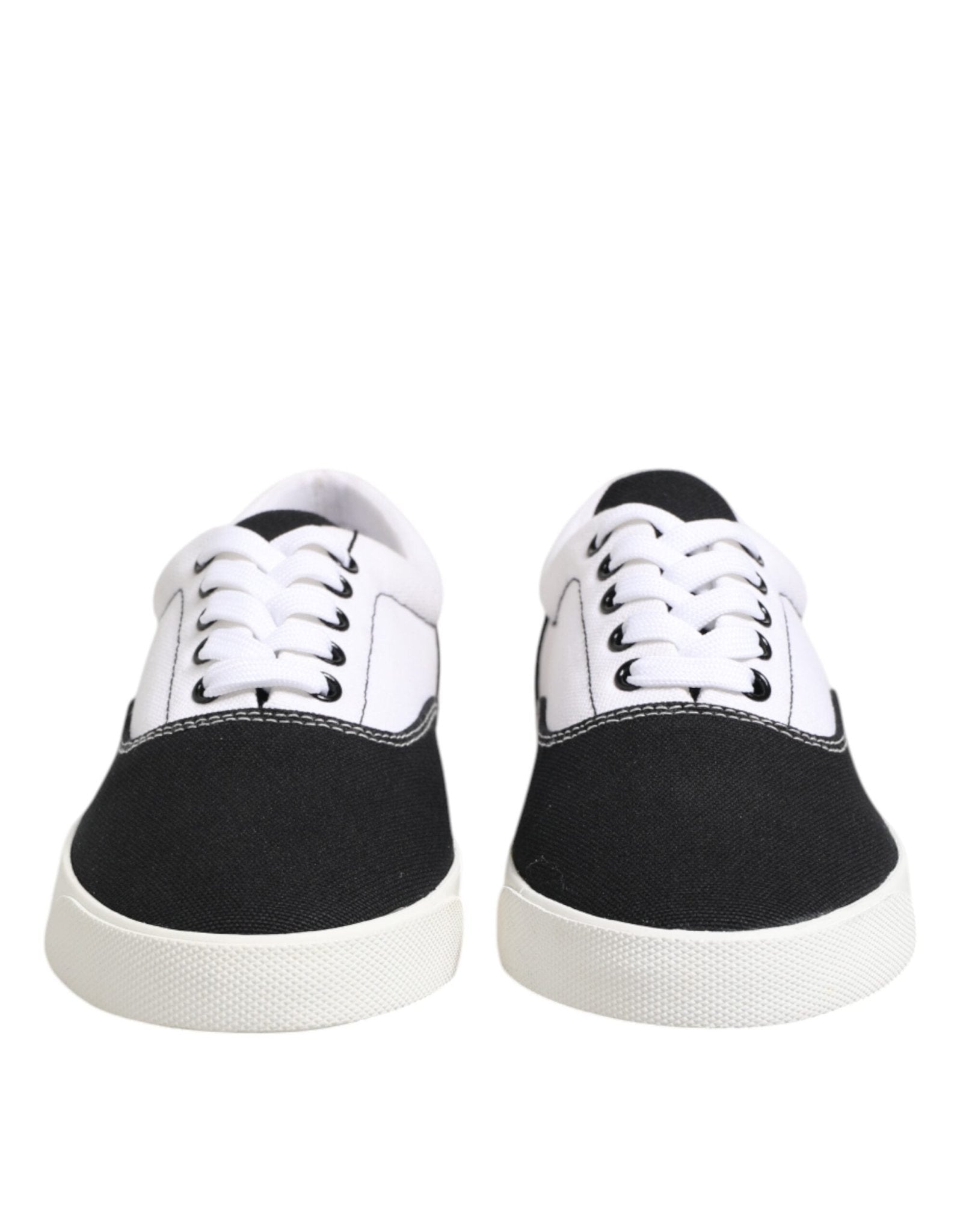 Dolce & Gabbana Black Cotton Canvas Lace Up Men Sneakers Shoes - GET THE BRAND