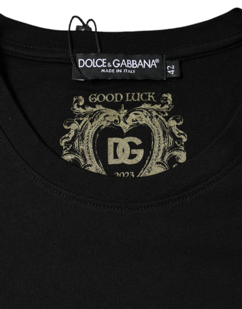 Dolce & Gabbana Black Cotton Crew Neck Short Sleeve T-shirt - GET THE BRAND