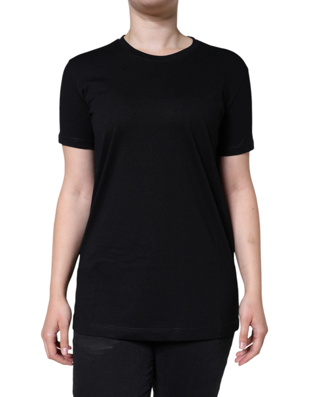 Dolce & Gabbana Black Cotton Crew Neck Short Sleeve T-shirt - GET THE BRAND