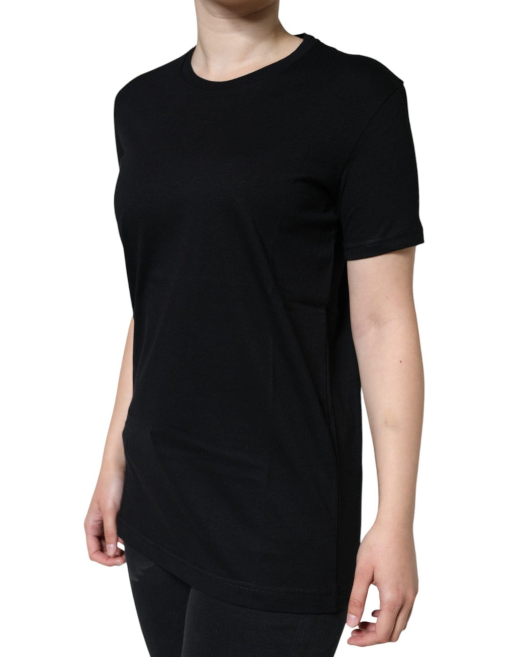 Dolce & Gabbana Black Cotton Crew Neck Short Sleeve T-shirt - GET THE BRAND