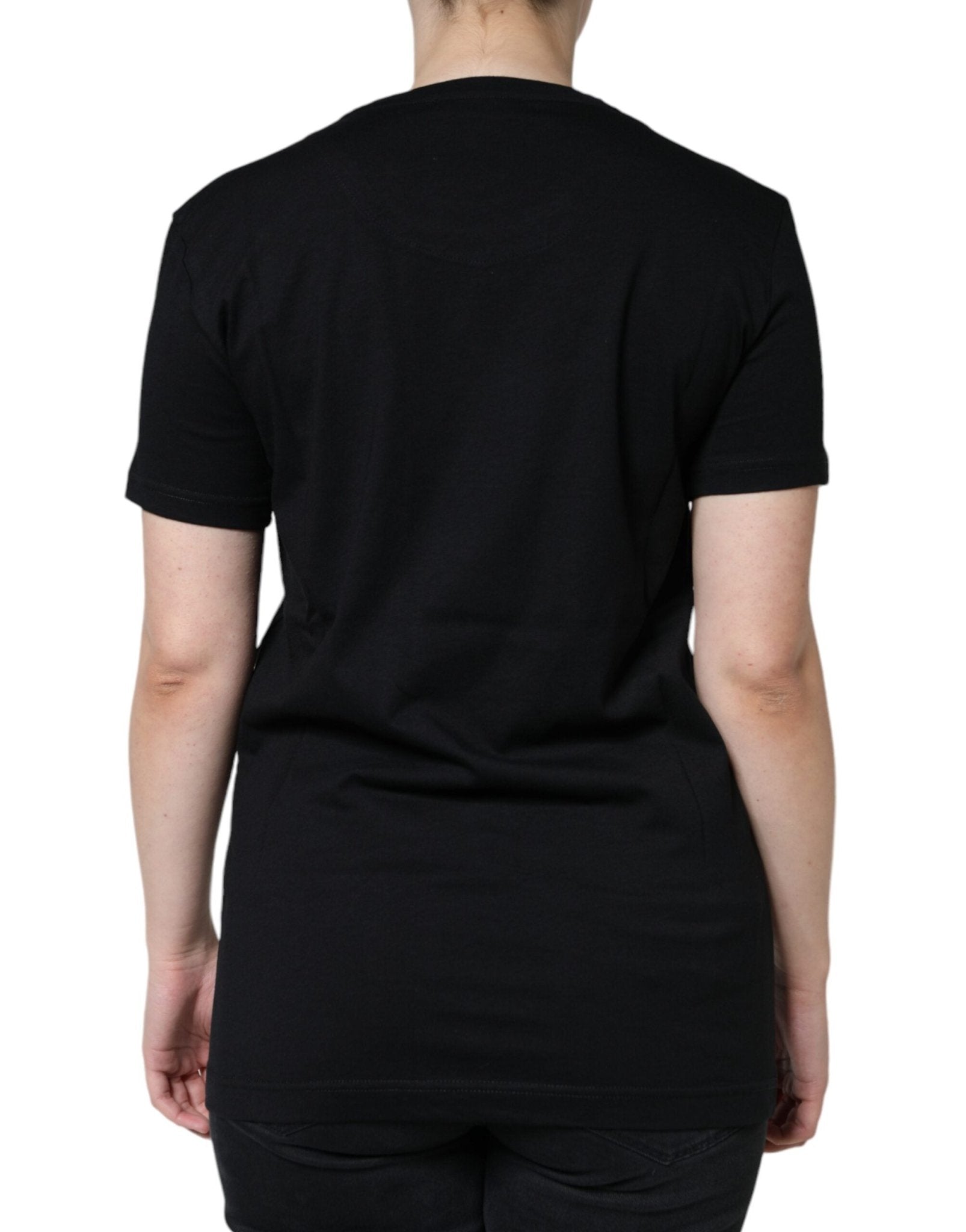 Dolce & Gabbana Black Cotton Crew Neck Short Sleeve T-shirt - GET THE BRAND