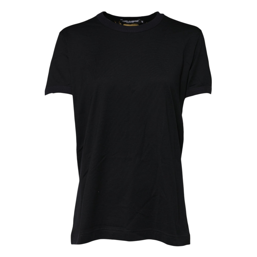 Dolce & Gabbana Black Cotton DG Print Short Sleeve Top T-shirt - GET THE BRAND