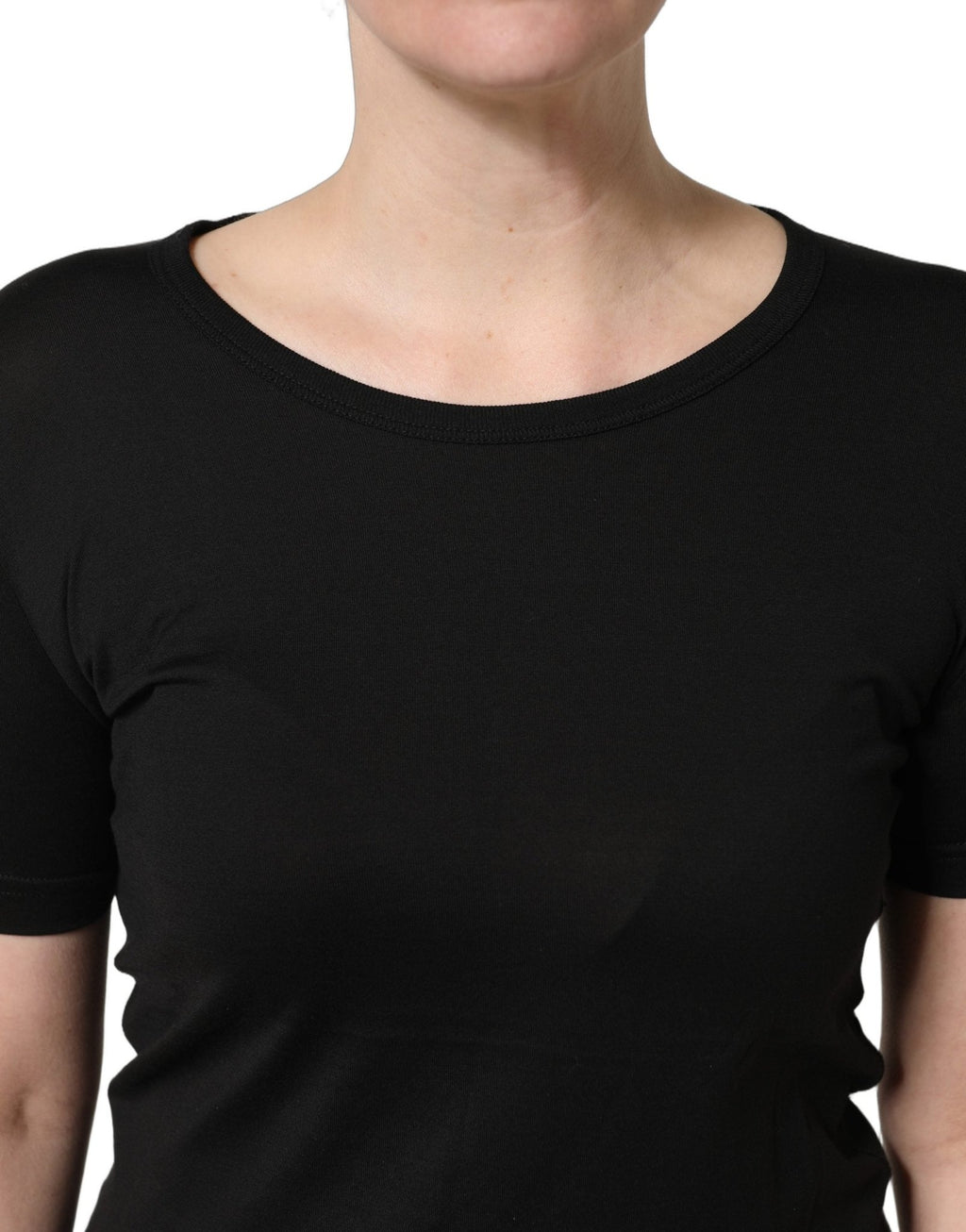 Dolce & Gabbana Black Cotton Round Neck Short Sleeves T-Shirt - GET THE BRAND