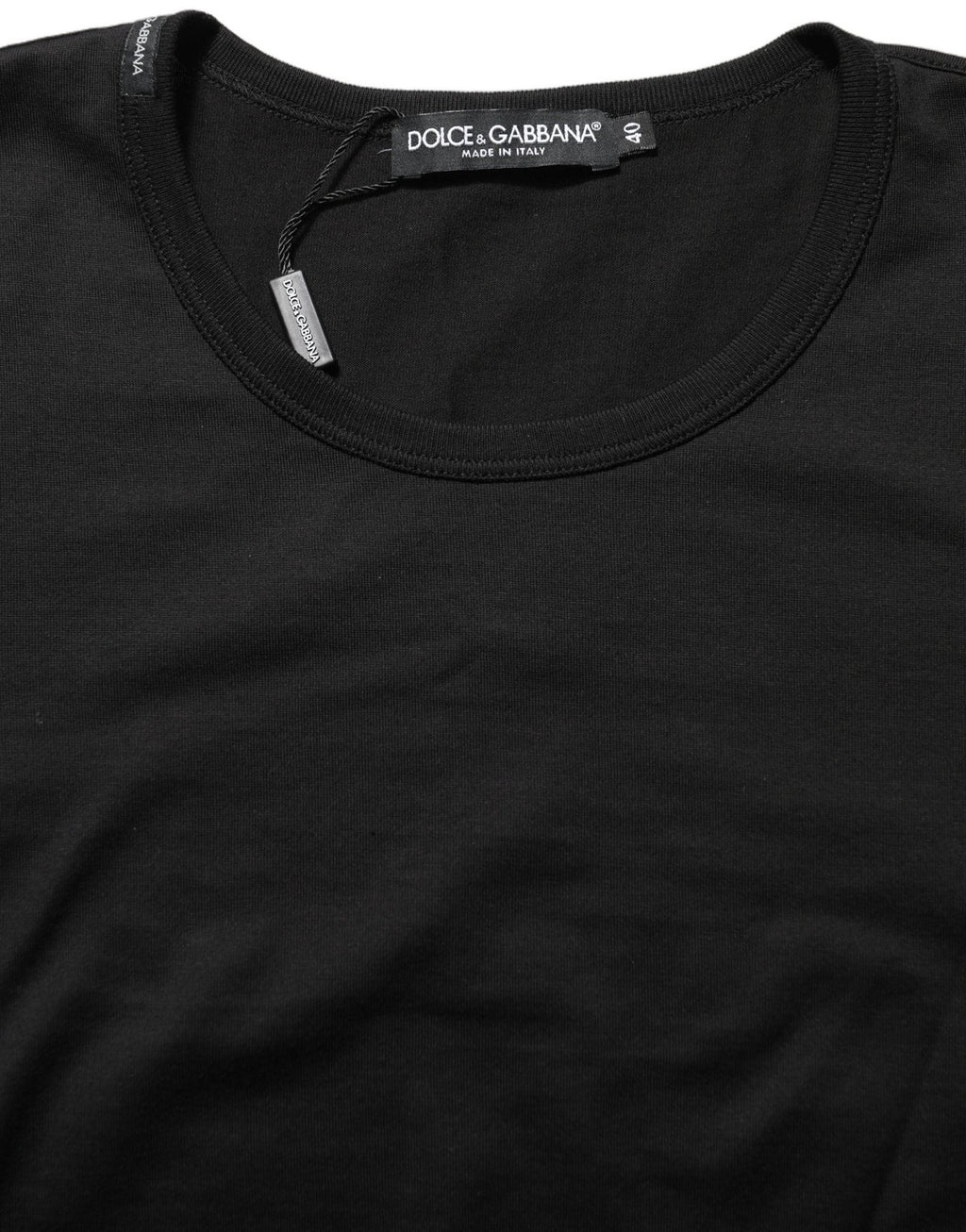 Dolce & Gabbana Black Cotton Round Neck Short Sleeves T-Shirt - GET THE BRAND