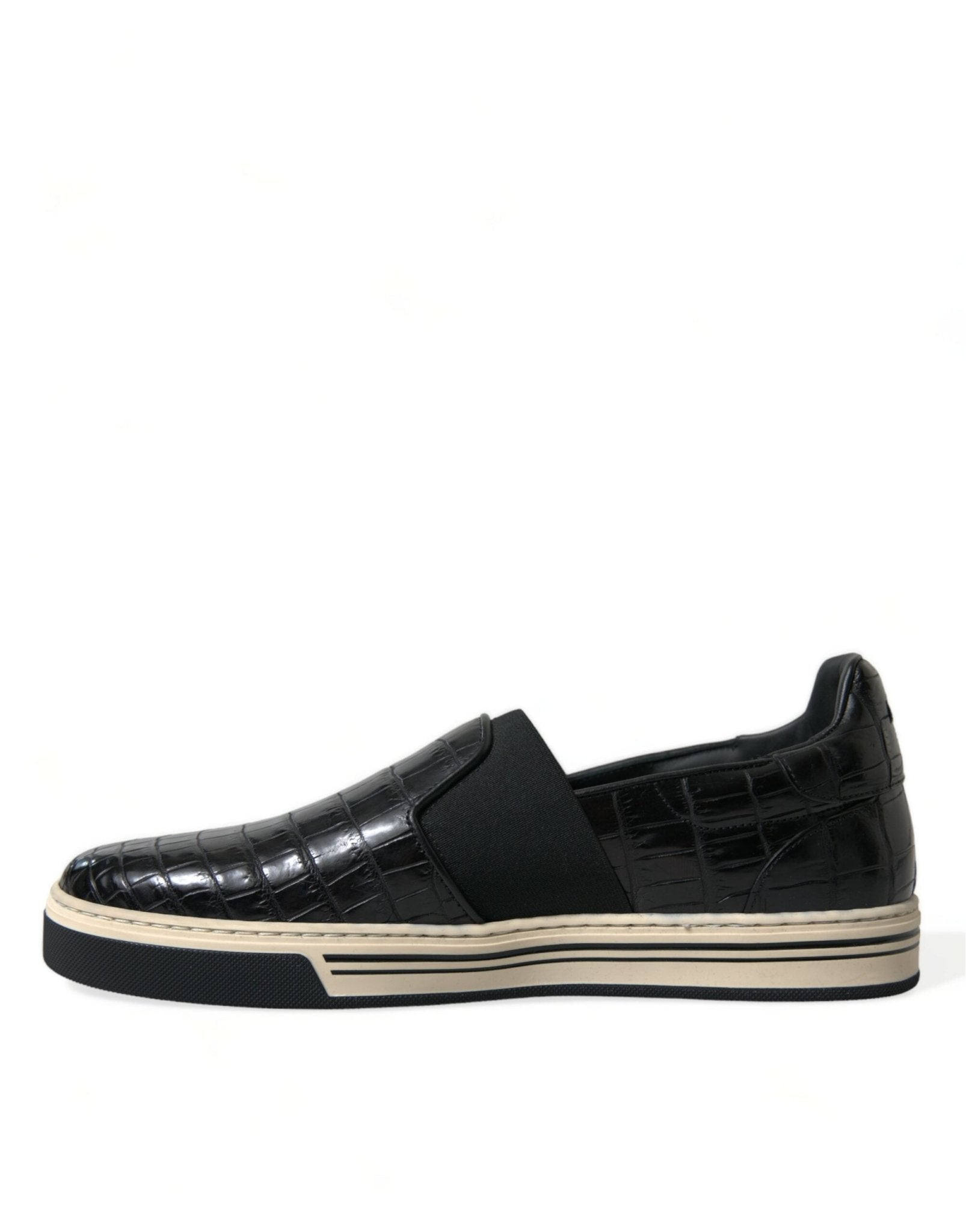 Dolce & Gabbana Black Croc Exotic Leather Sneakers Shoes - GET THE BRAND