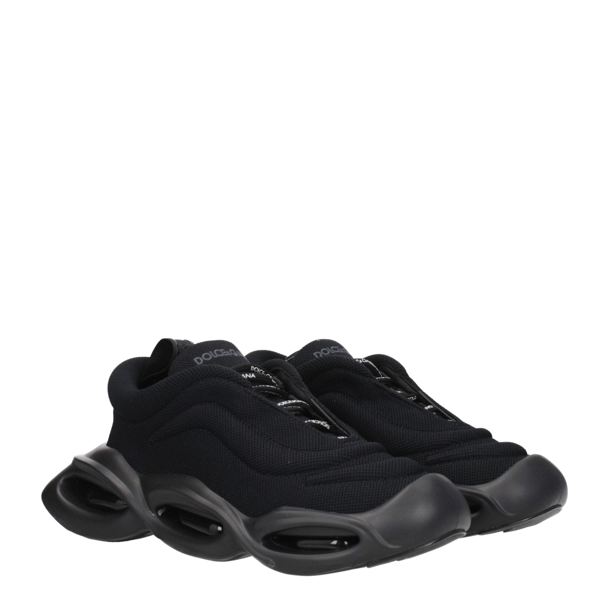 Dolce & Gabbana Black Fabric Chunky Sneakers - GET THE BRAND