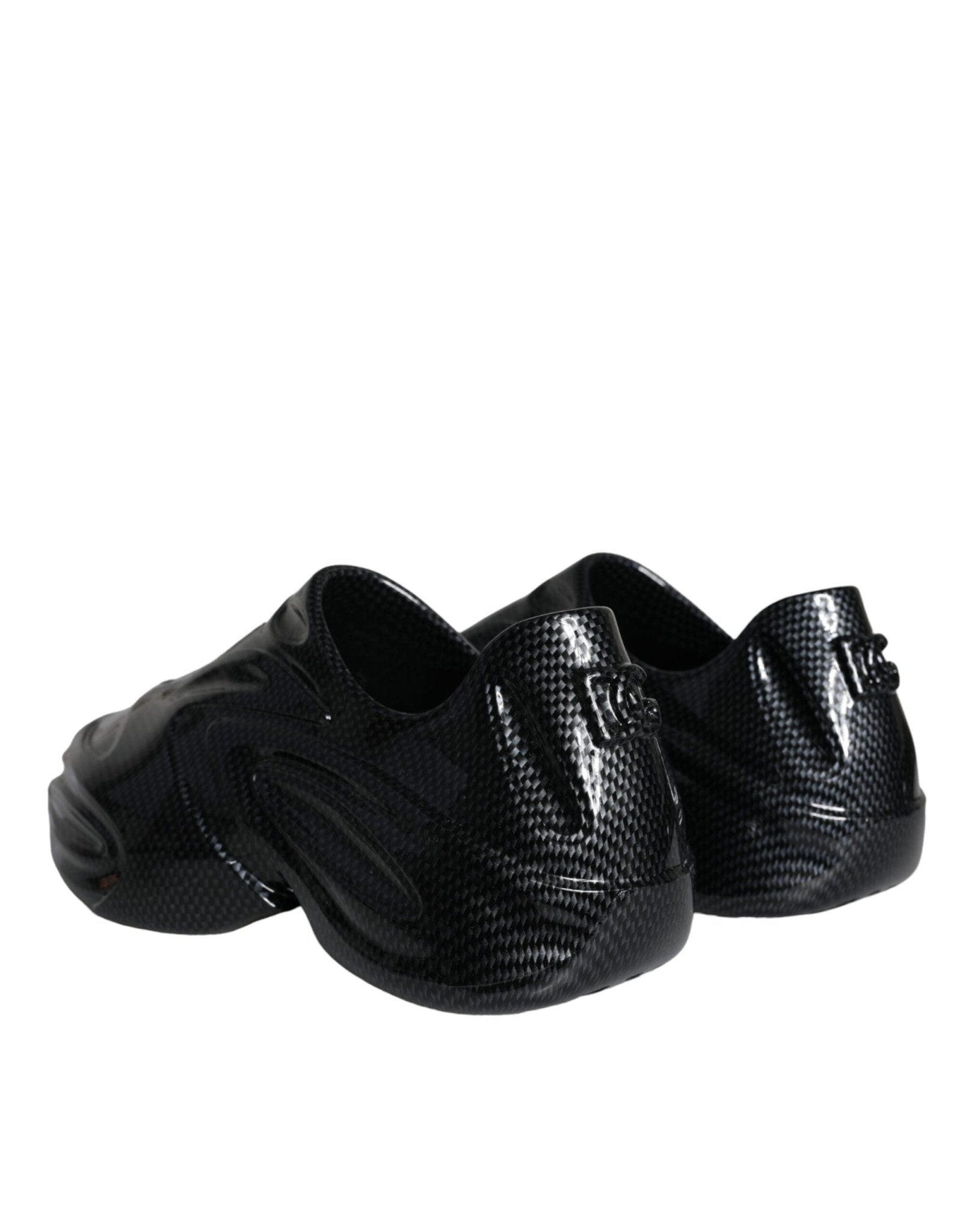 Dolce & Gabbana Black Foiled Rubber Toy Low Top Men Sneakers Shoes - GET THE BRAND