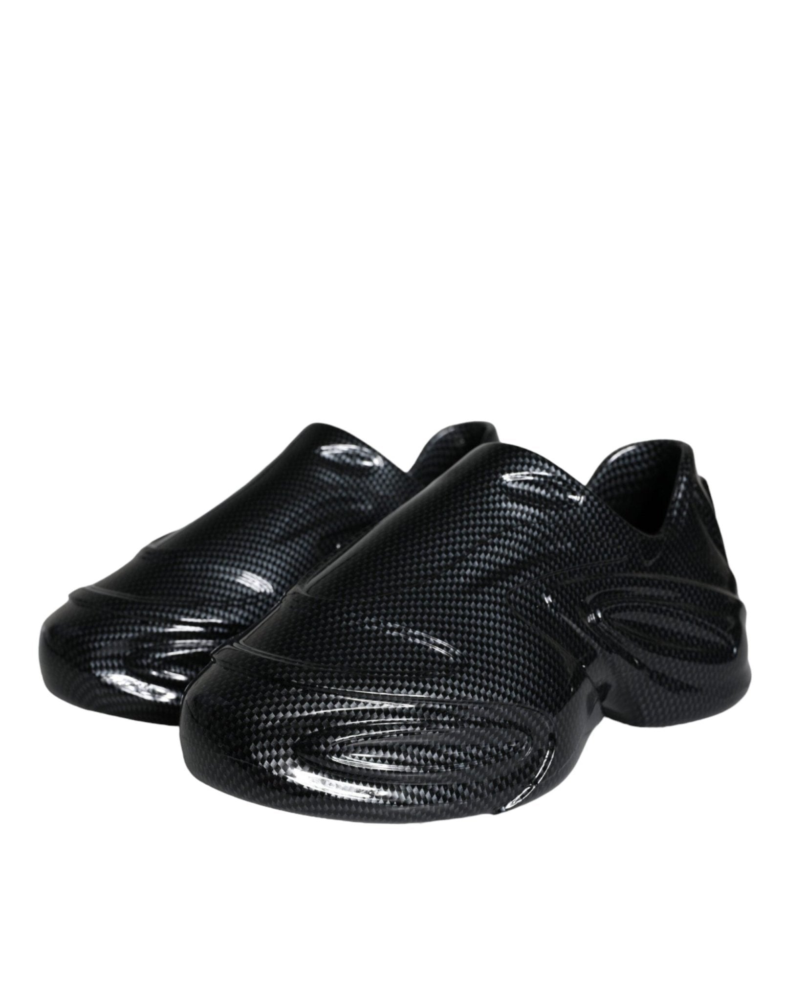 Dolce & Gabbana Black Foiled Rubber Toy Low Top Men Sneakers Shoes - GET THE BRAND