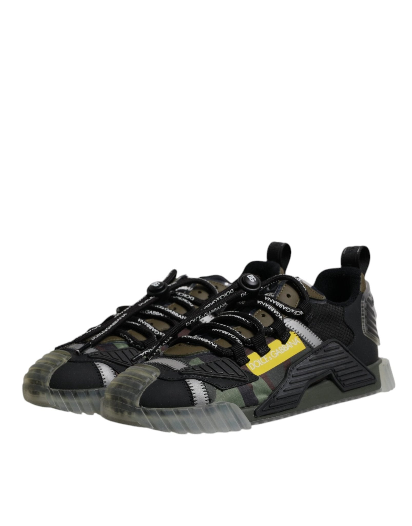 Dolce & Gabbana Black Green Camo NS1 Low Top Sneakers Shoes - GET THE BRAND