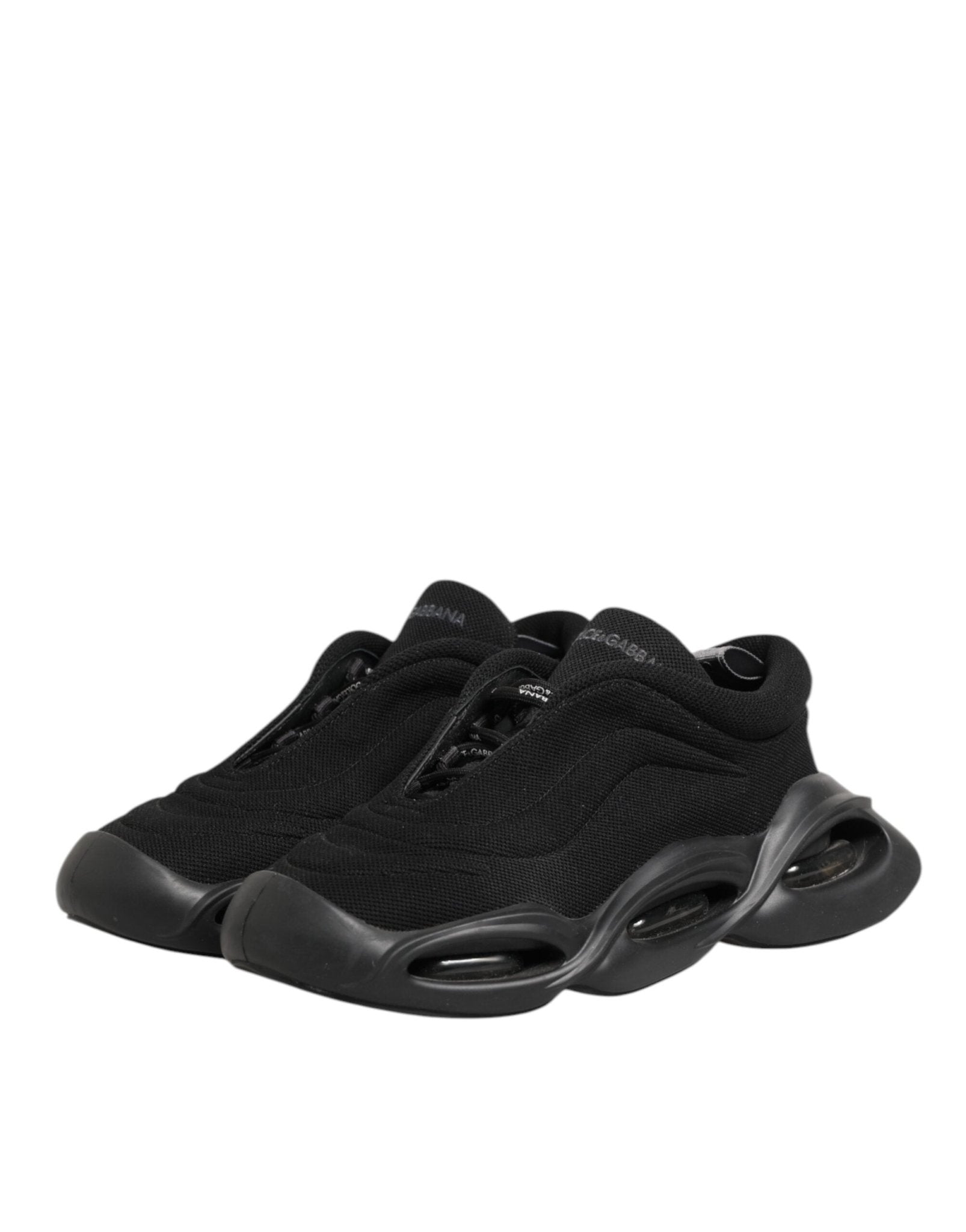 Dolce & Gabbana Black Lace Up Wave Low Top Men Sneaker Shoes - GET THE BRAND