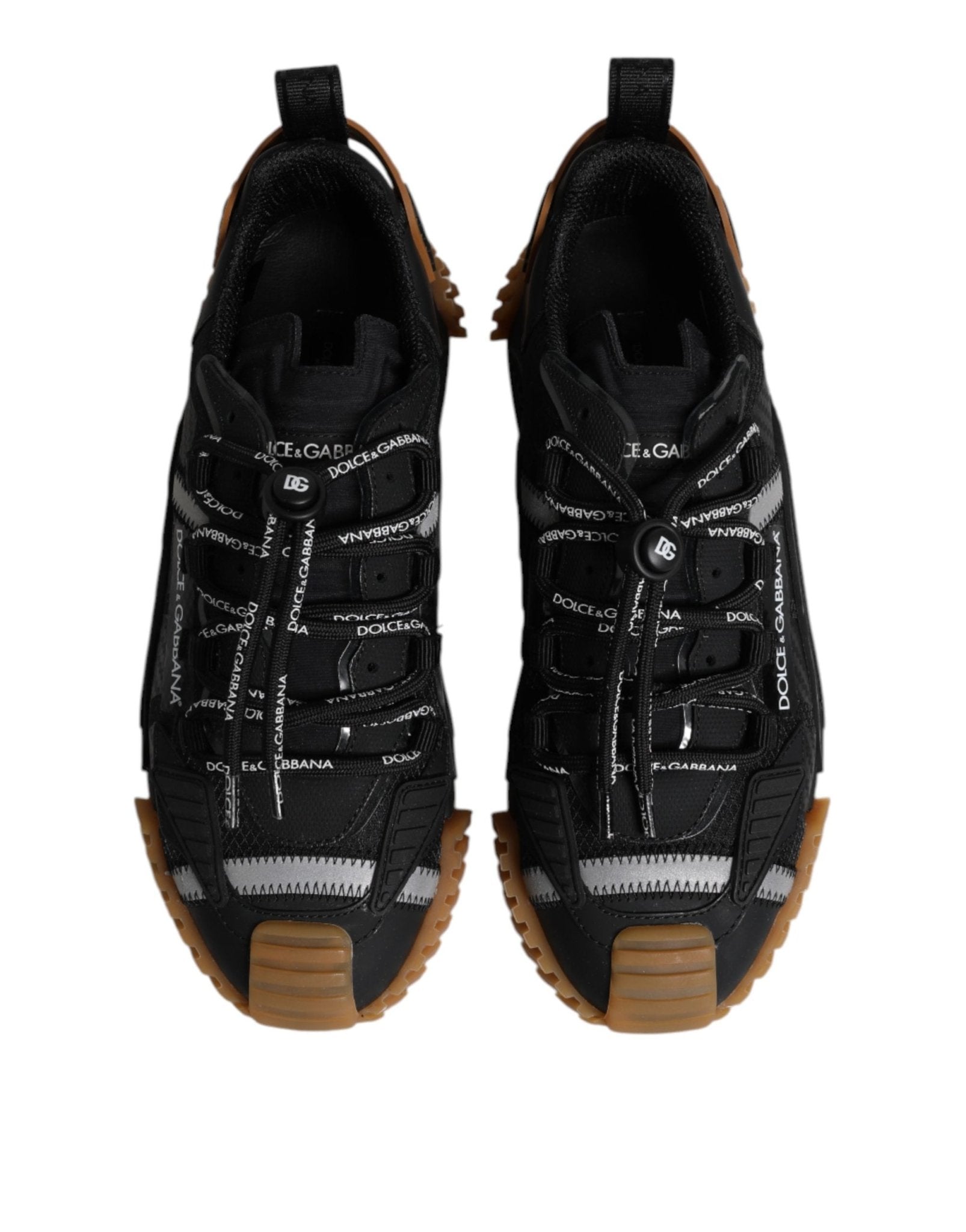 Dolce & Gabbana Black Logo Lace Up Low Top NS1 Sneakers Shoes - GET THE BRAND