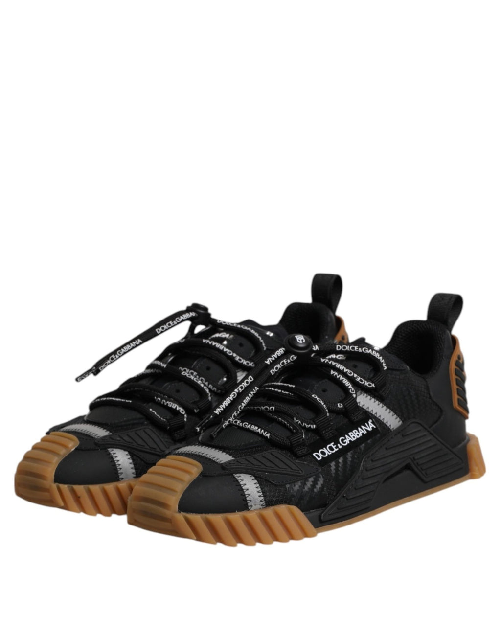 Dolce & Gabbana Black Logo Lace Up Low Top NS1 Sneakers Shoes - GET THE BRAND
