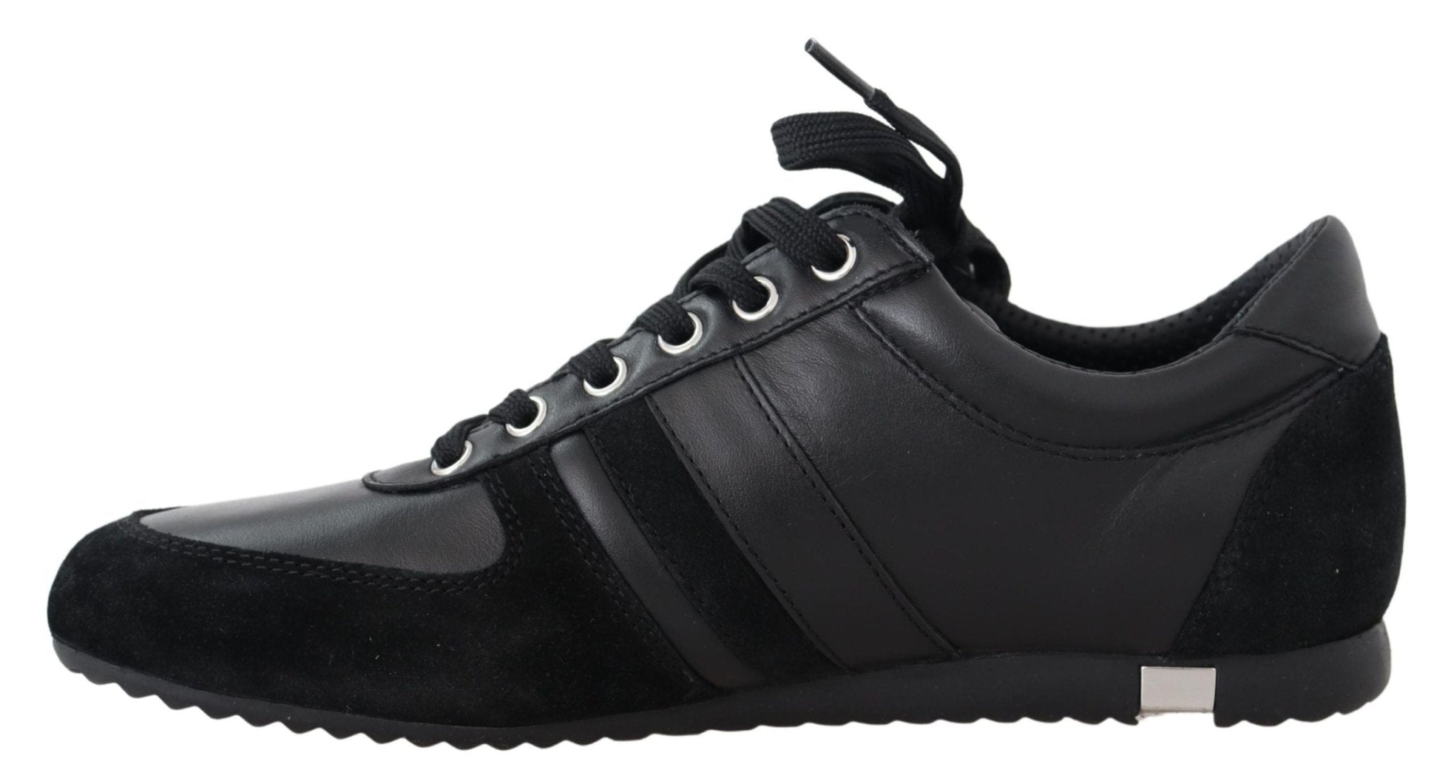Dolce & Gabbana Black Logo Leather Casual Sneakers Shoes - GET THE BRAND