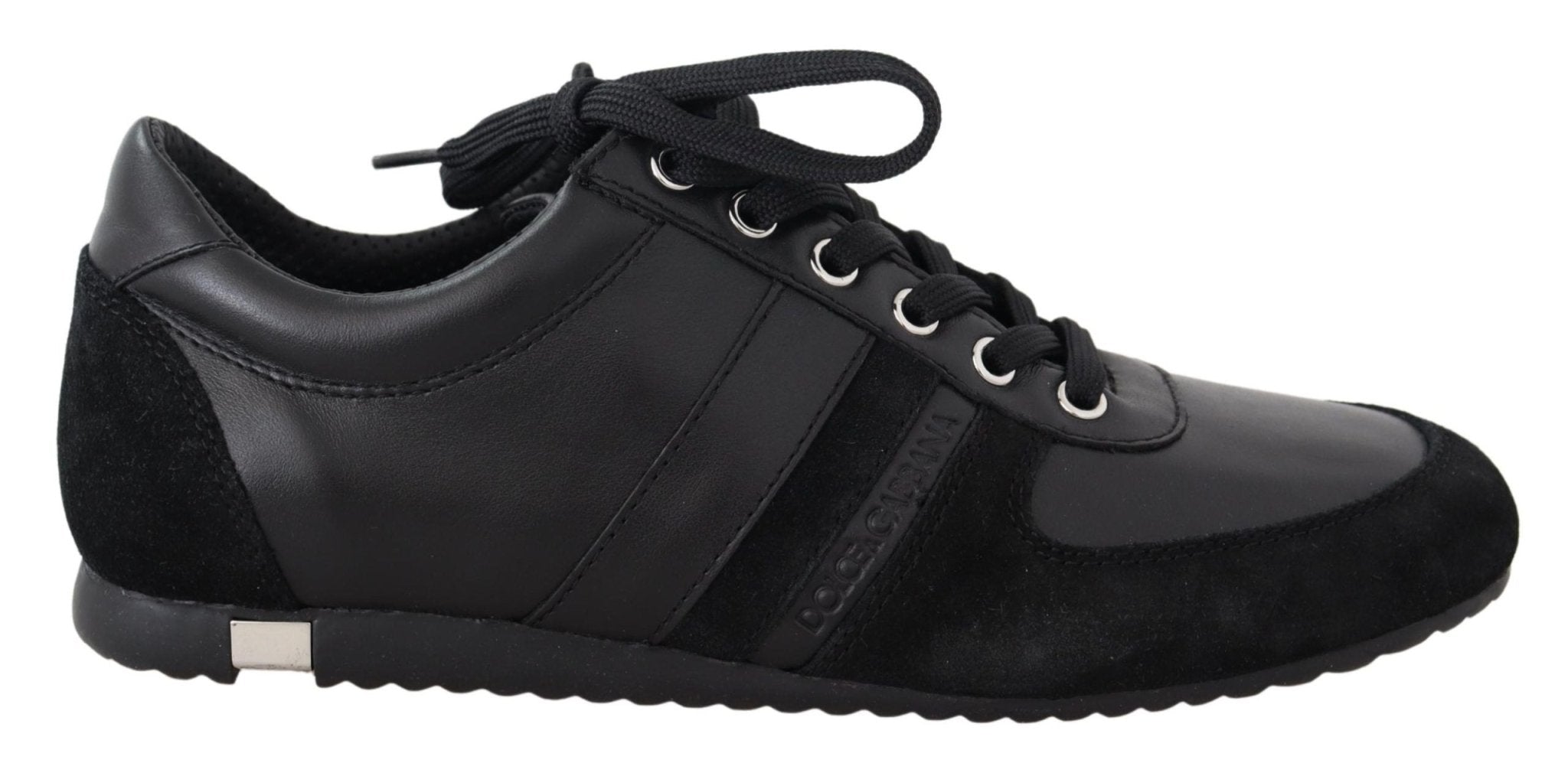 Dolce & Gabbana Black Logo Leather Casual Sneakers Shoes - GET THE BRAND
