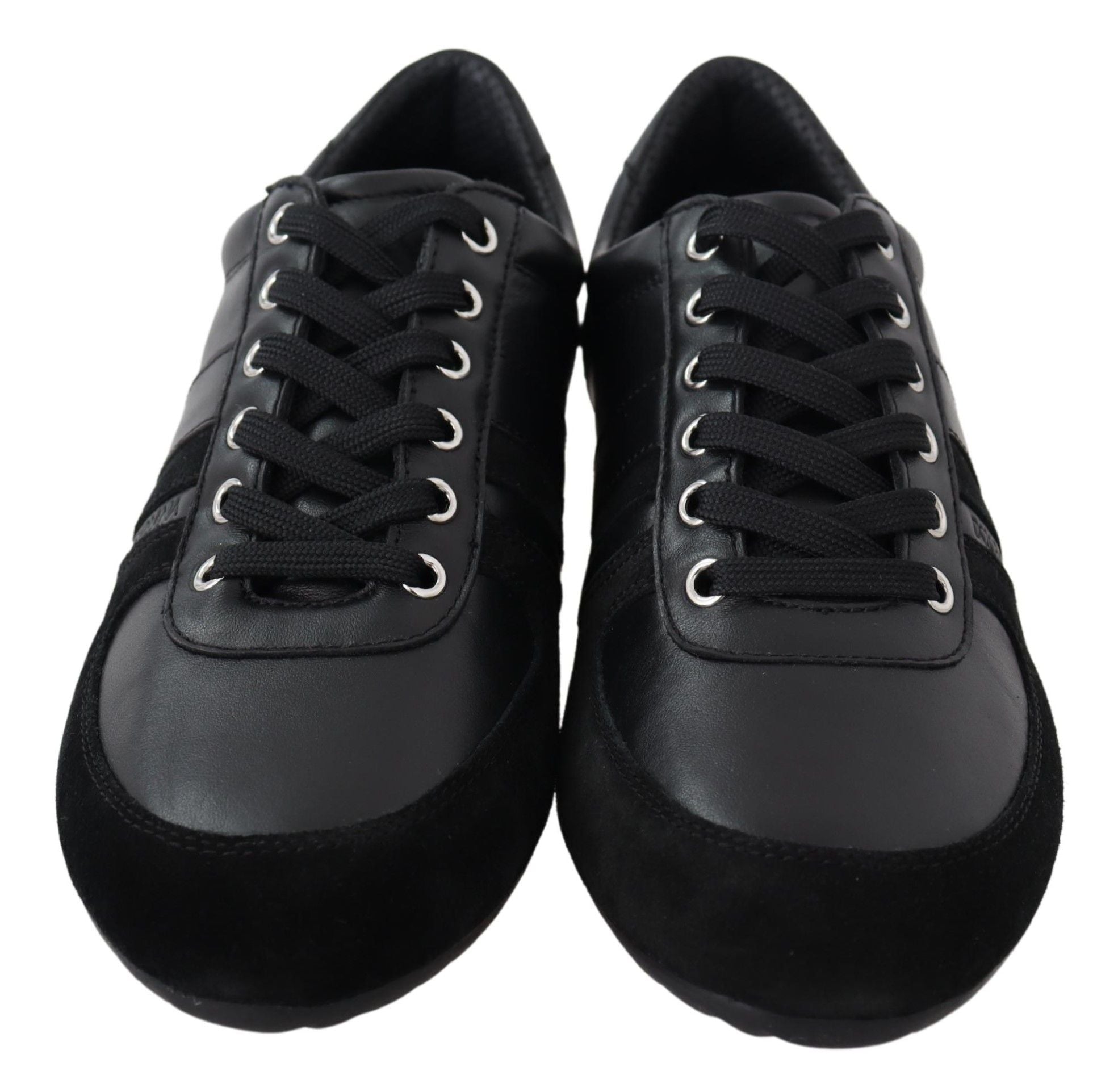 Dolce & Gabbana Black Logo Leather Casual Sneakers Shoes - GET THE BRAND