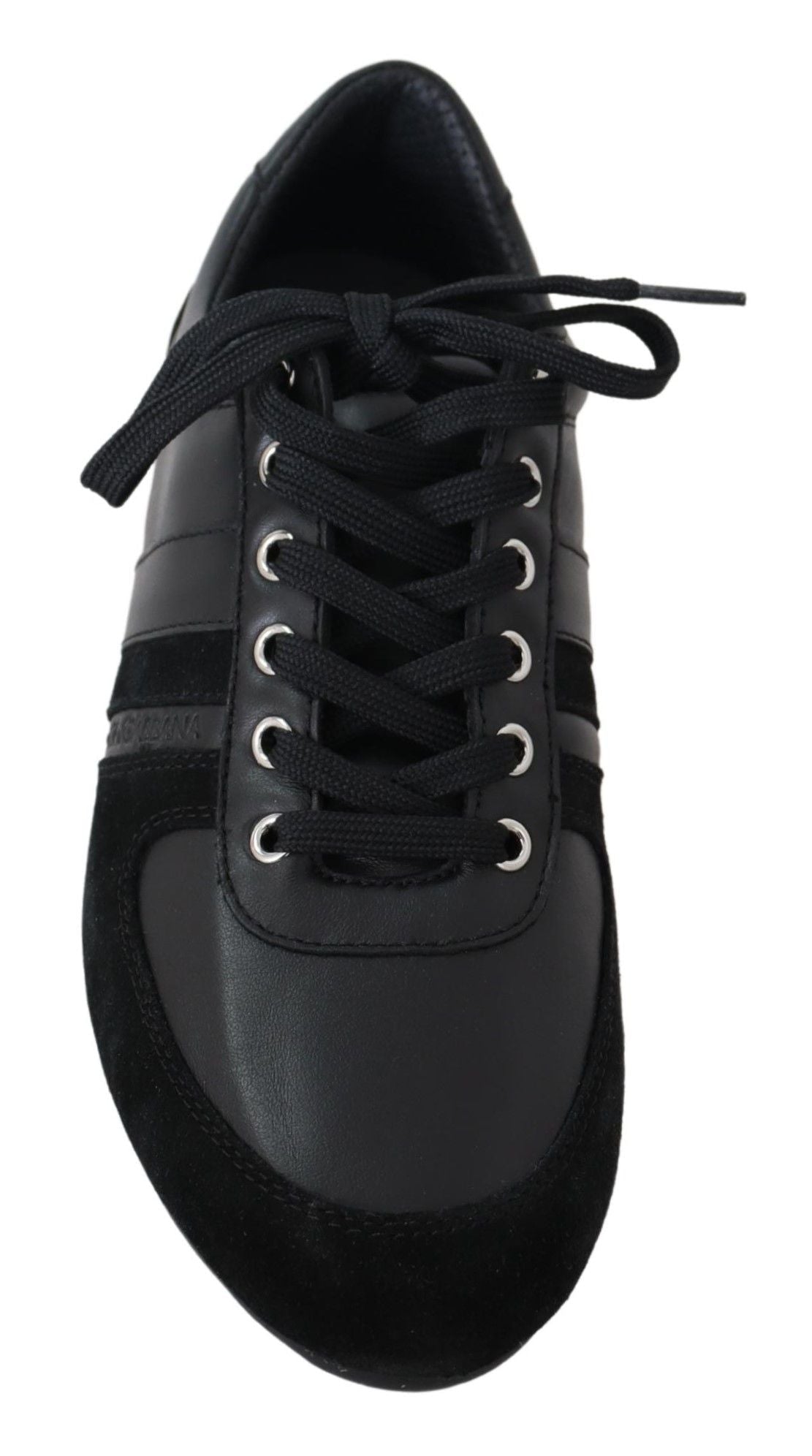 Dolce & Gabbana Black Logo Leather Casual Sneakers Shoes - GET THE BRAND