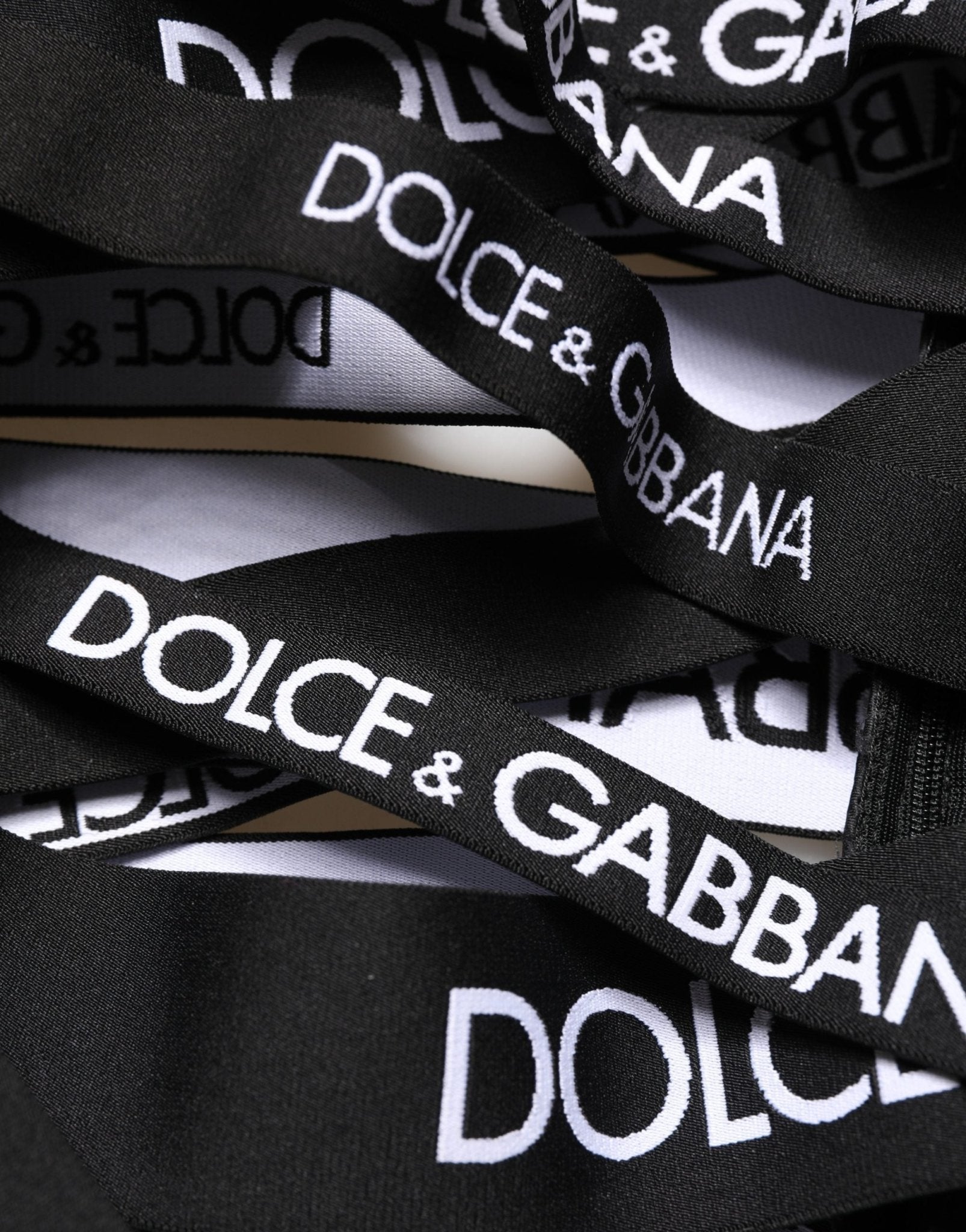 Dolce & Gabbana Black Logo Tape Cut Out Skinny High Waist Pants - GET THE BRAND