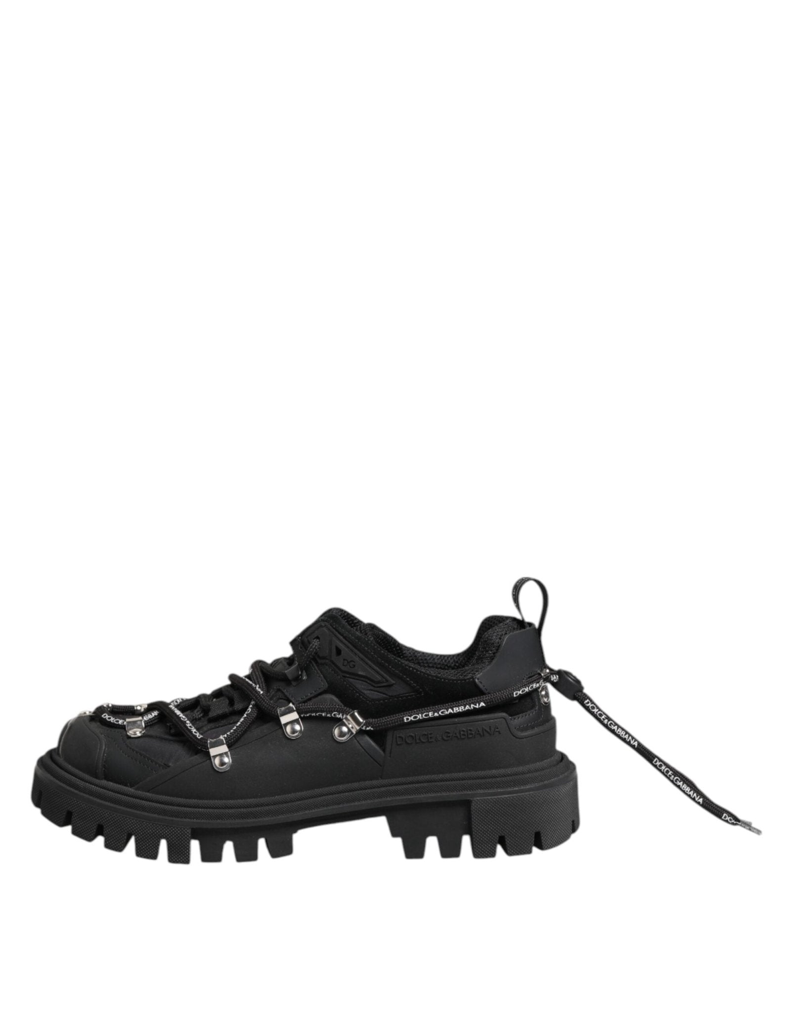 Dolce & Gabbana Black Low Top Lace Up Trekking Sneakers Shoes - GET THE BRAND