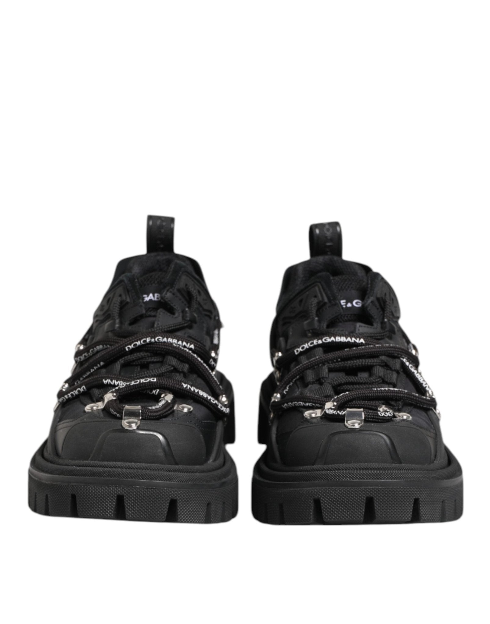 Dolce & Gabbana Black Low Top Lace Up Trekking Sneakers Shoes - GET THE BRAND