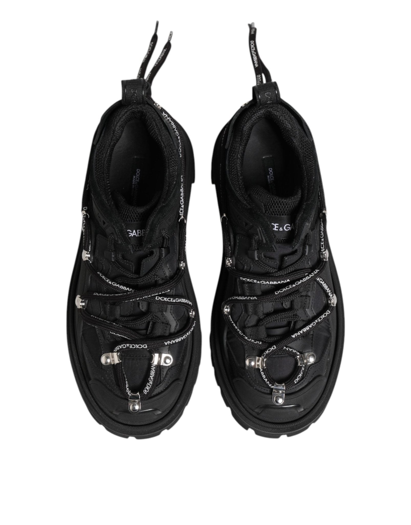 Dolce & Gabbana Black Low Top Lace Up Trekking Sneakers Shoes - GET THE BRAND