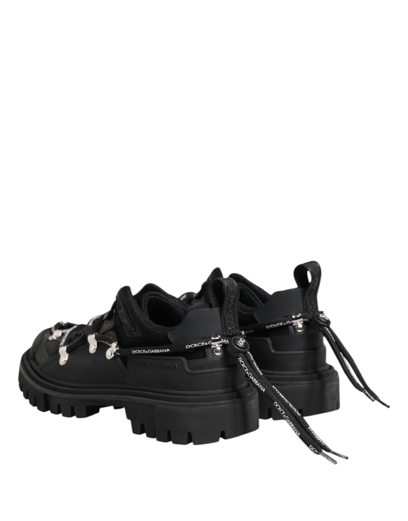 Dolce & Gabbana Black Low Top Lace Up Trekking Sneakers Shoes - GET THE BRAND