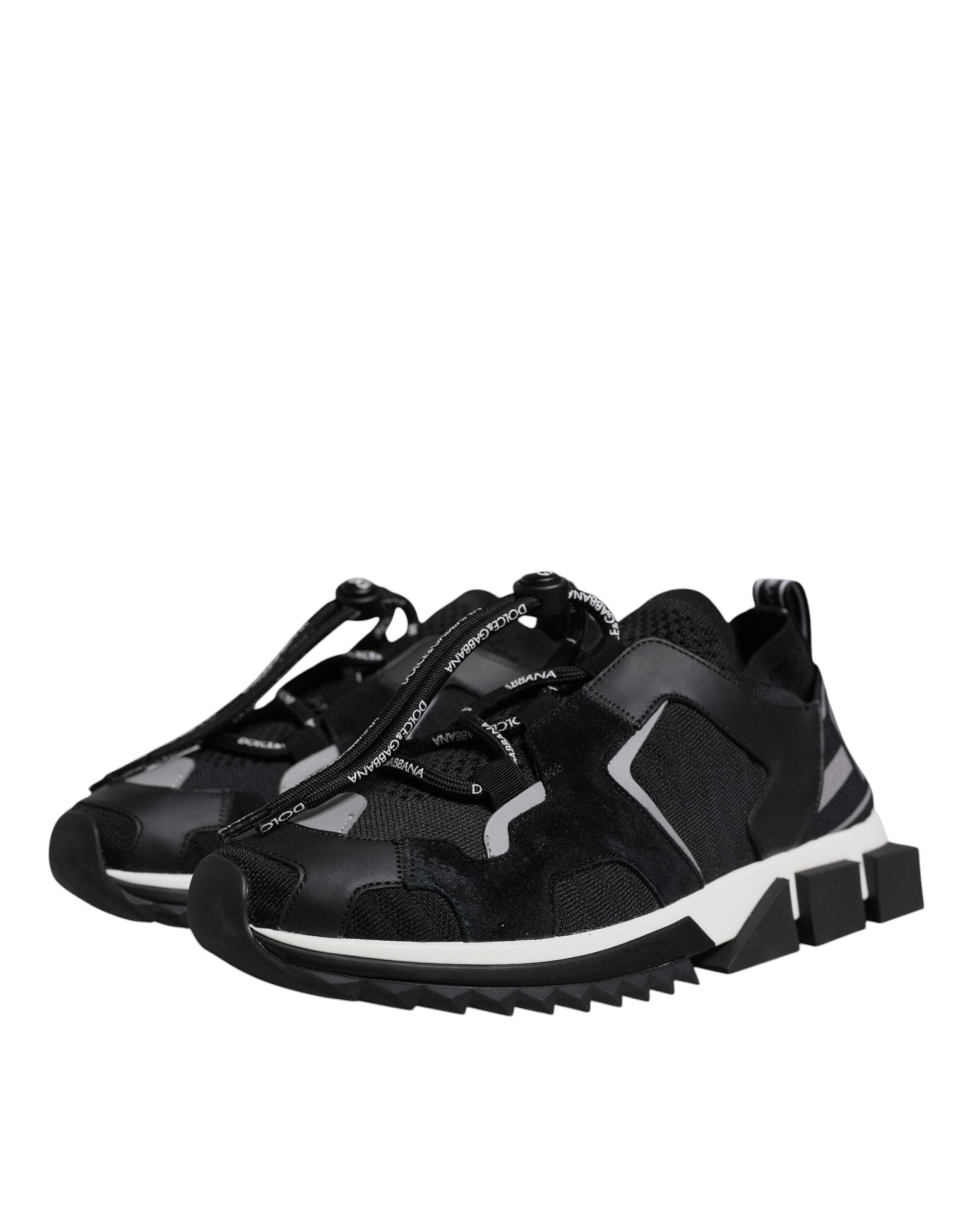 Dolce & Gabbana Black Mesh Sorrento Trekking Sneakers Shoes - GET THE BRAND