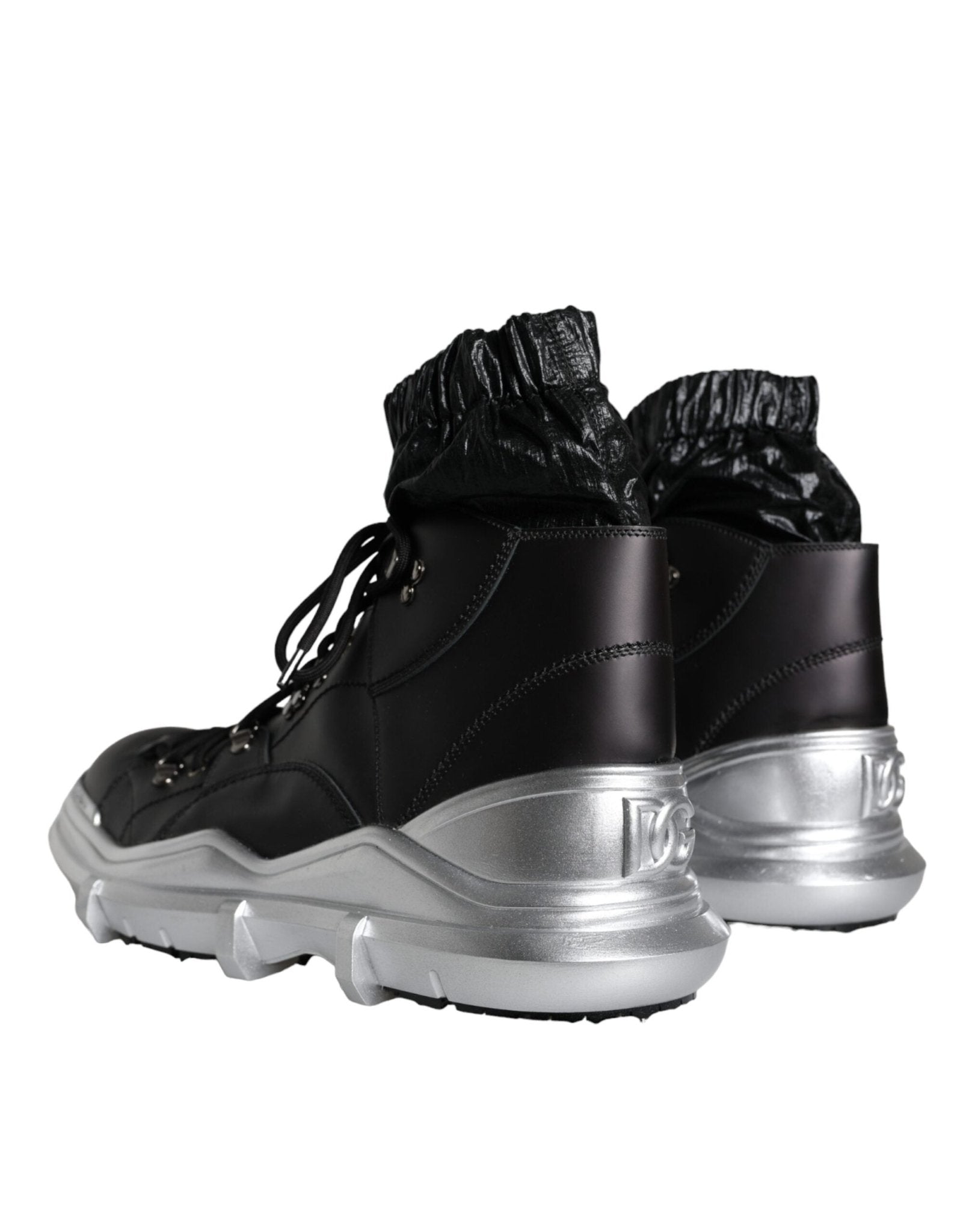 Dolce & Gabbana Black Nylon Galileo High Top Sneakers Shoes - GET THE BRAND