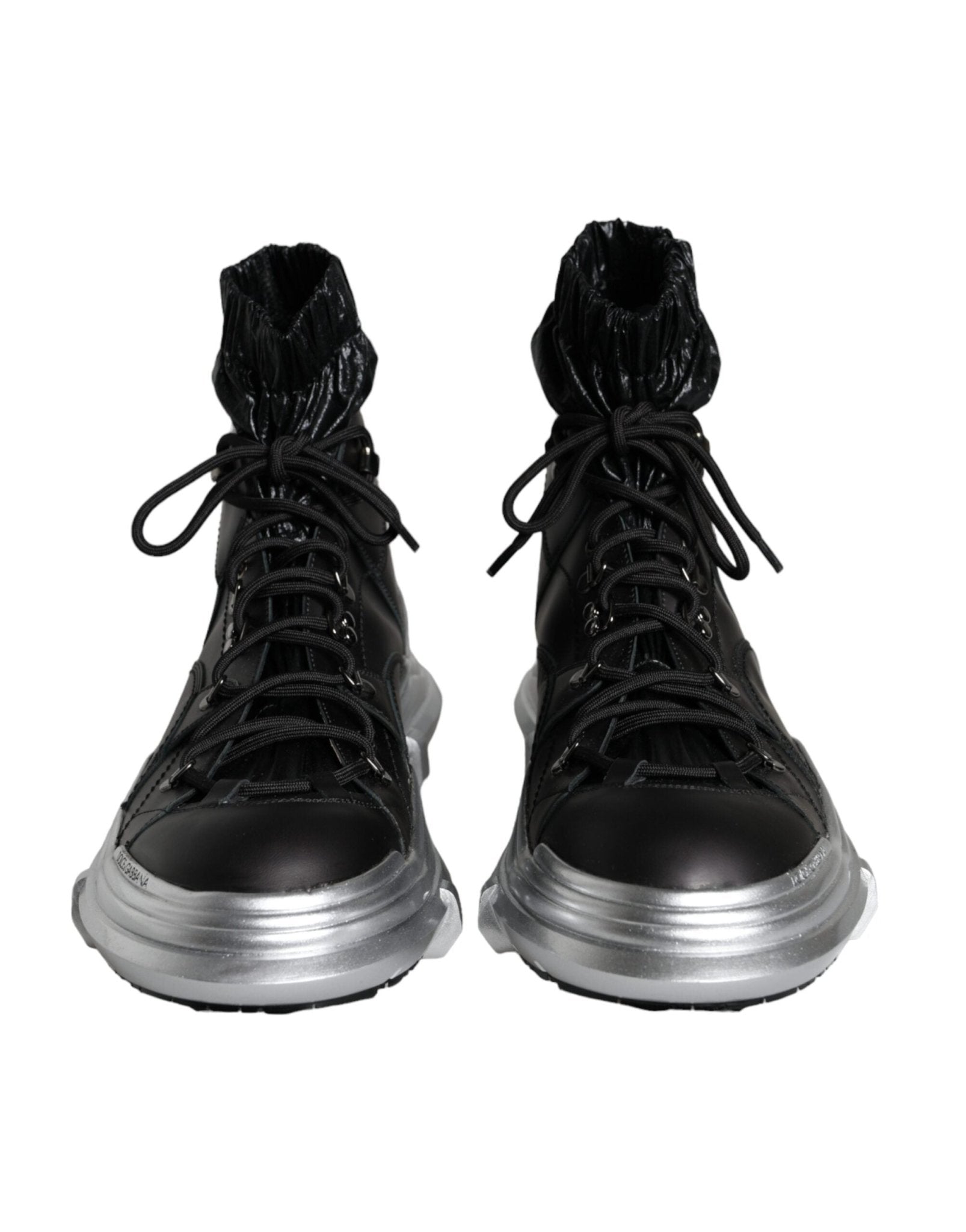 Dolce & Gabbana Black Nylon Galileo High Top Sneakers Shoes - GET THE BRAND
