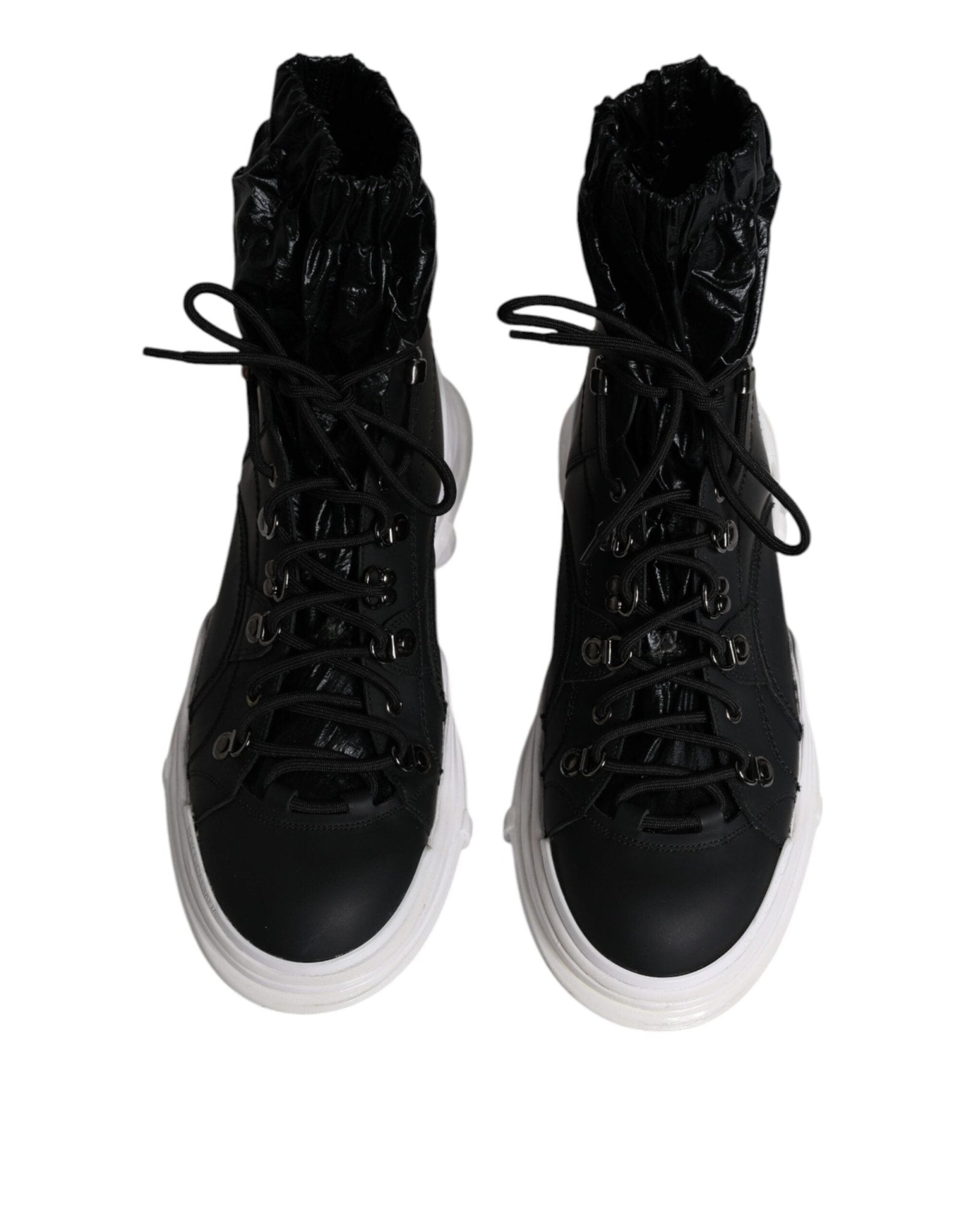 Dolce & Gabbana Black Nylon Galileo High Top Sneakers Shoes - GET THE BRAND