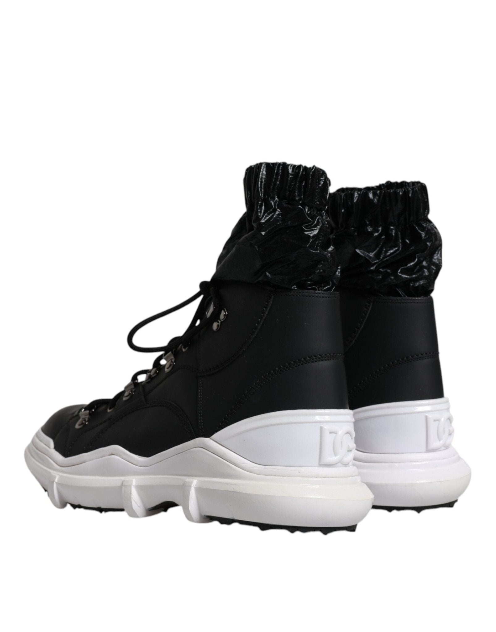Dolce & Gabbana Black Nylon Galileo High Top Sneakers Shoes - GET THE BRAND