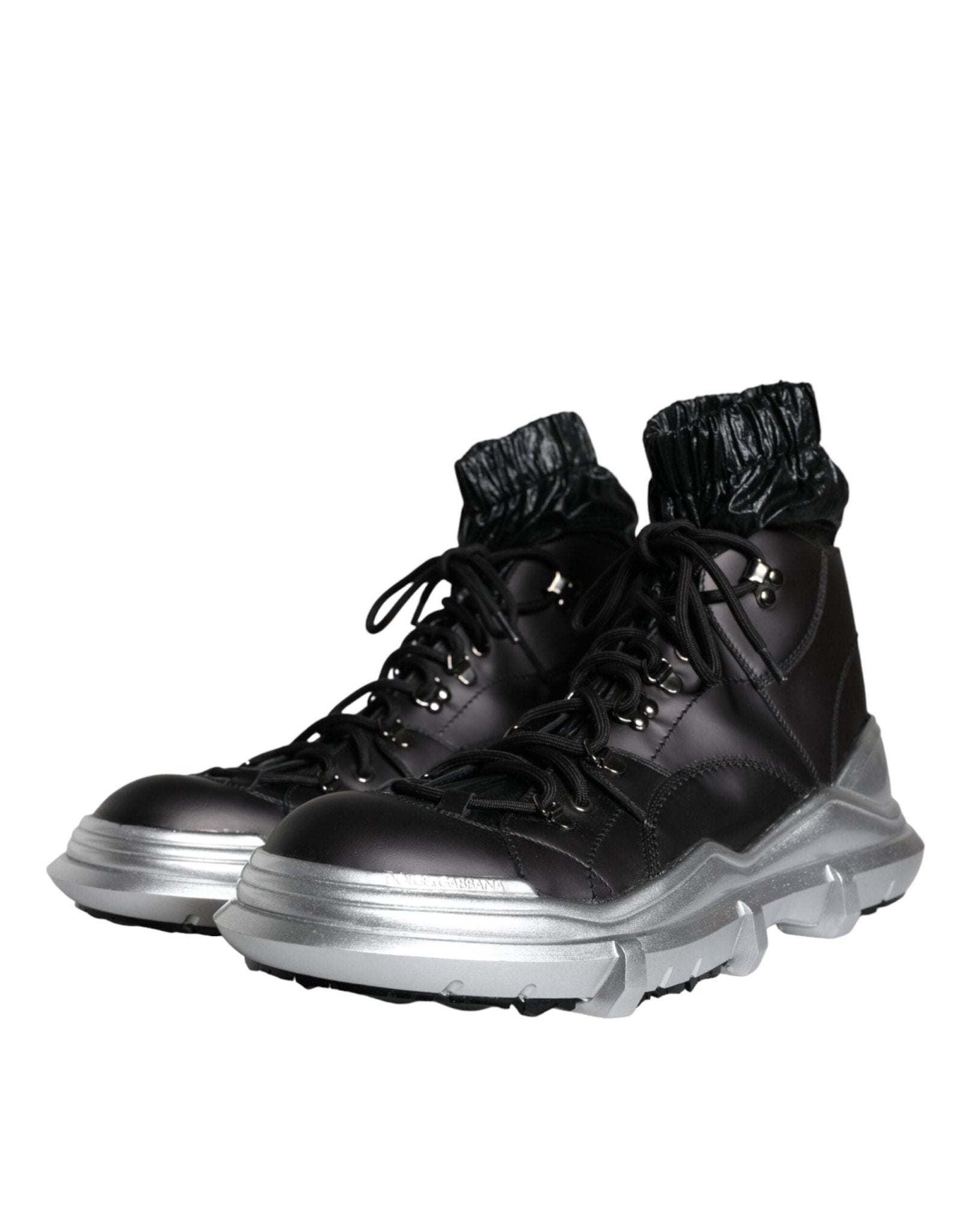 Dolce & Gabbana Black Nylon Galileo High Top Sneakers Shoes - GET THE BRAND