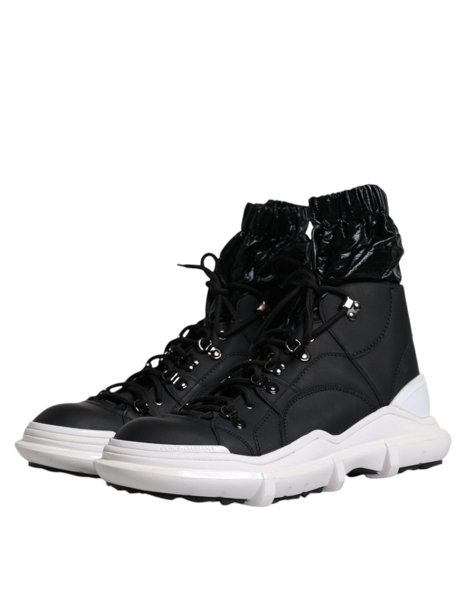 Dolce & Gabbana Black Nylon Galileo High Top Sneakers Shoes - GET THE BRAND